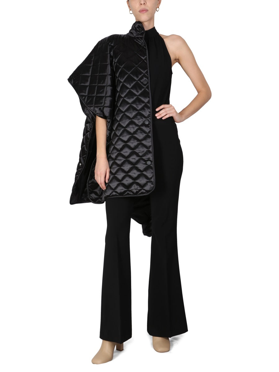 BOUTIQUE MOSCHINO Chic Quilted Jacket with High Neck and Central Button