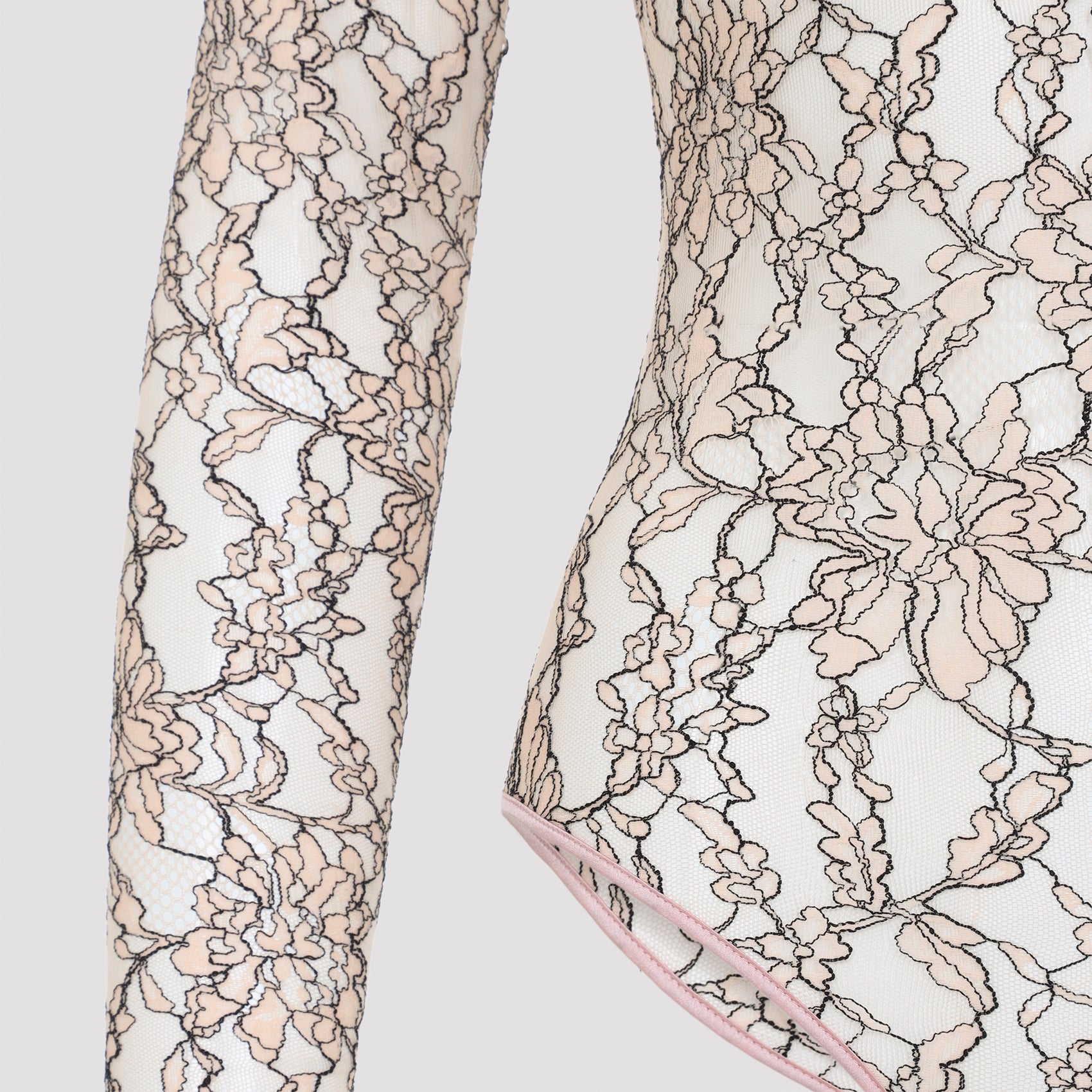 VALENTINO Rebrodé Lace Bodysuit for Men - FW25