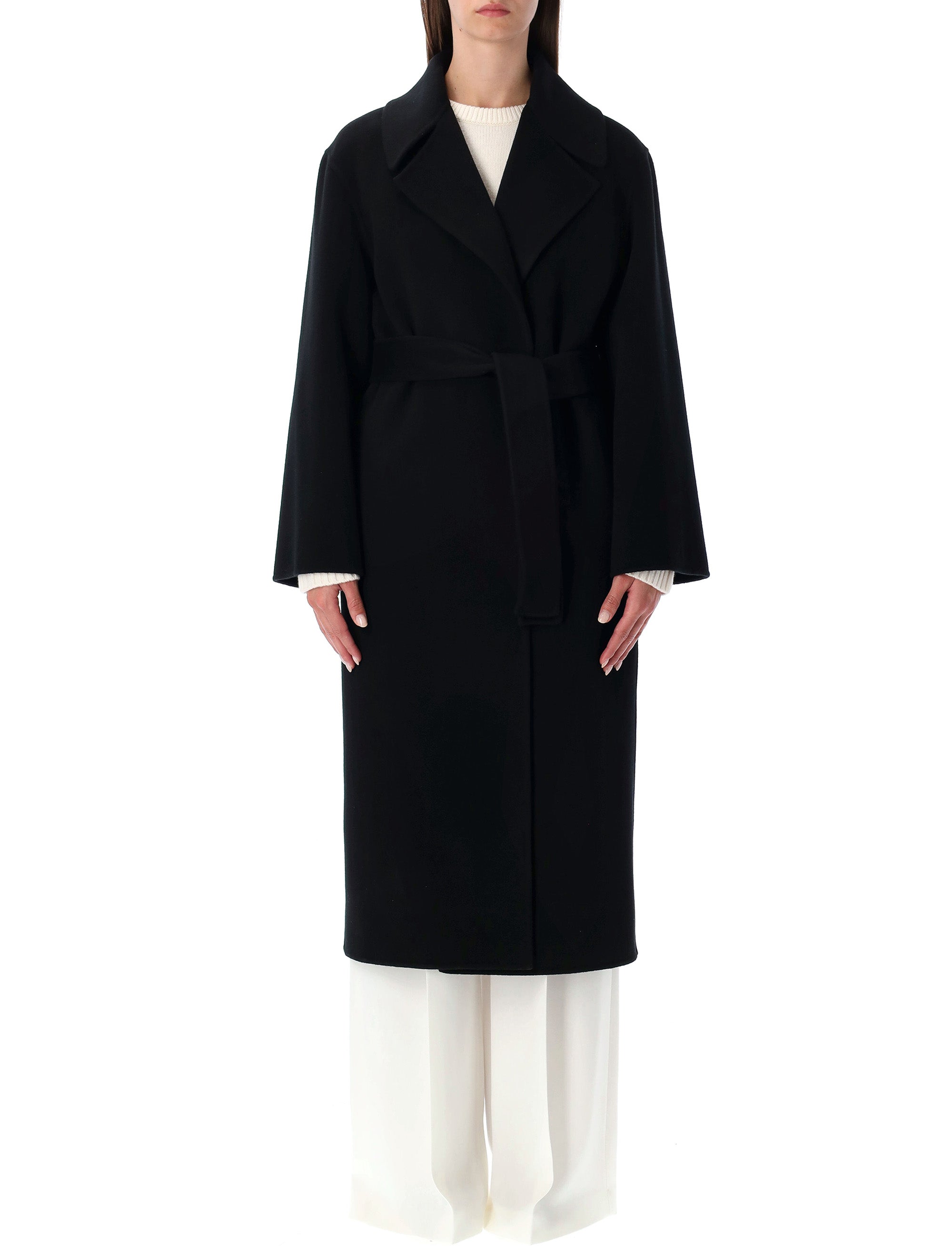 ALBERTA FERRETI Elegant Long Jacket in Double-Face Wool - Size 38