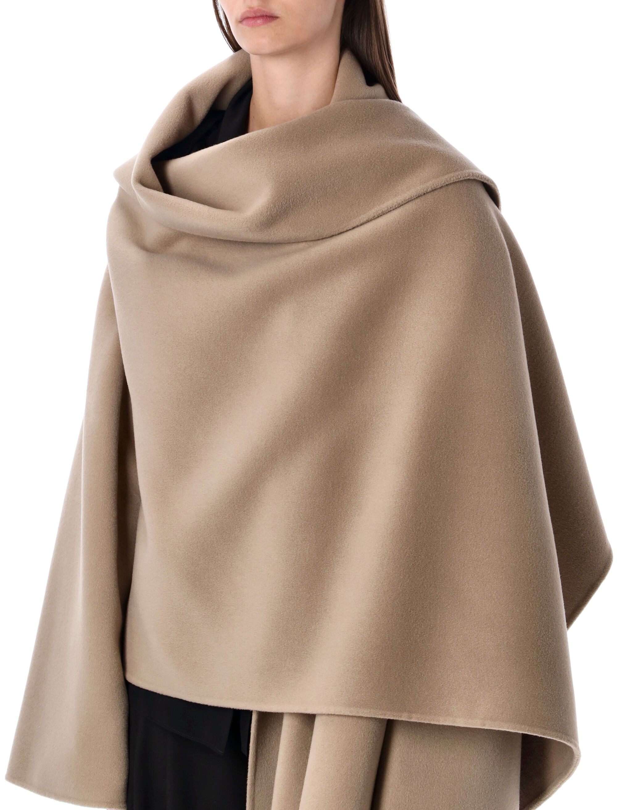 ALBERTA FERRETI Oversized Wool and Cashmere Cape - Size 40