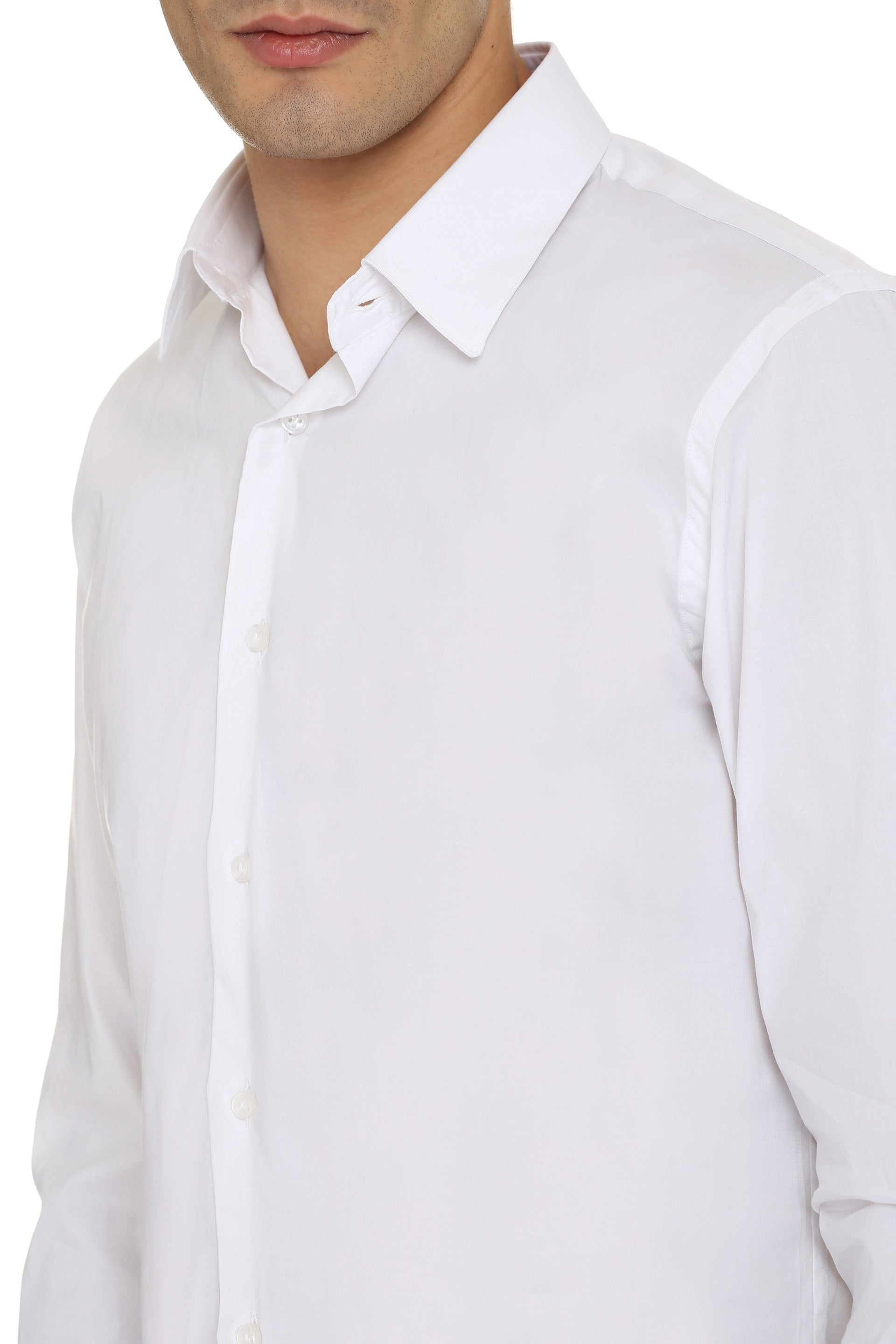 THE (ALPHABET) The Stretch Cotton Shirt - Rounded Hem
