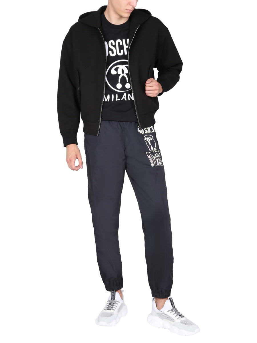 MOSCHINO COUTURE Hooded Front-Zip Mens Jacket