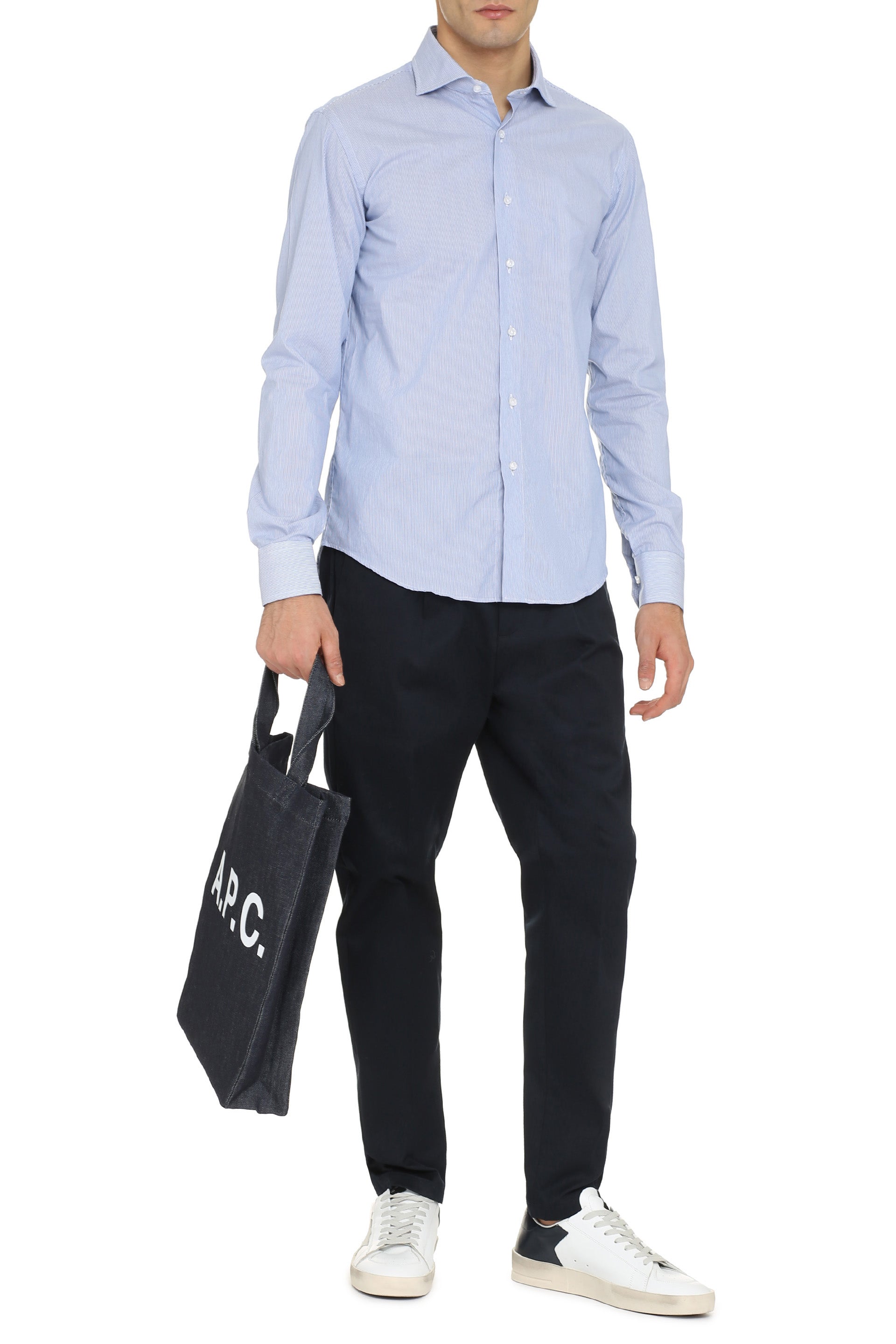 THE (ALPHABET) Striped Cotton Shirt - Men's