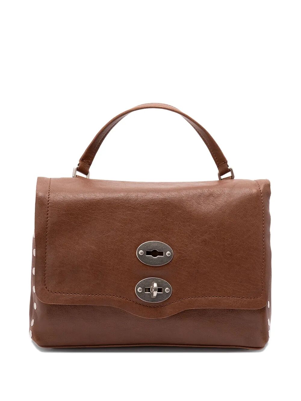 ZANELLATO Mini Postman Handbag in Hammered Leather