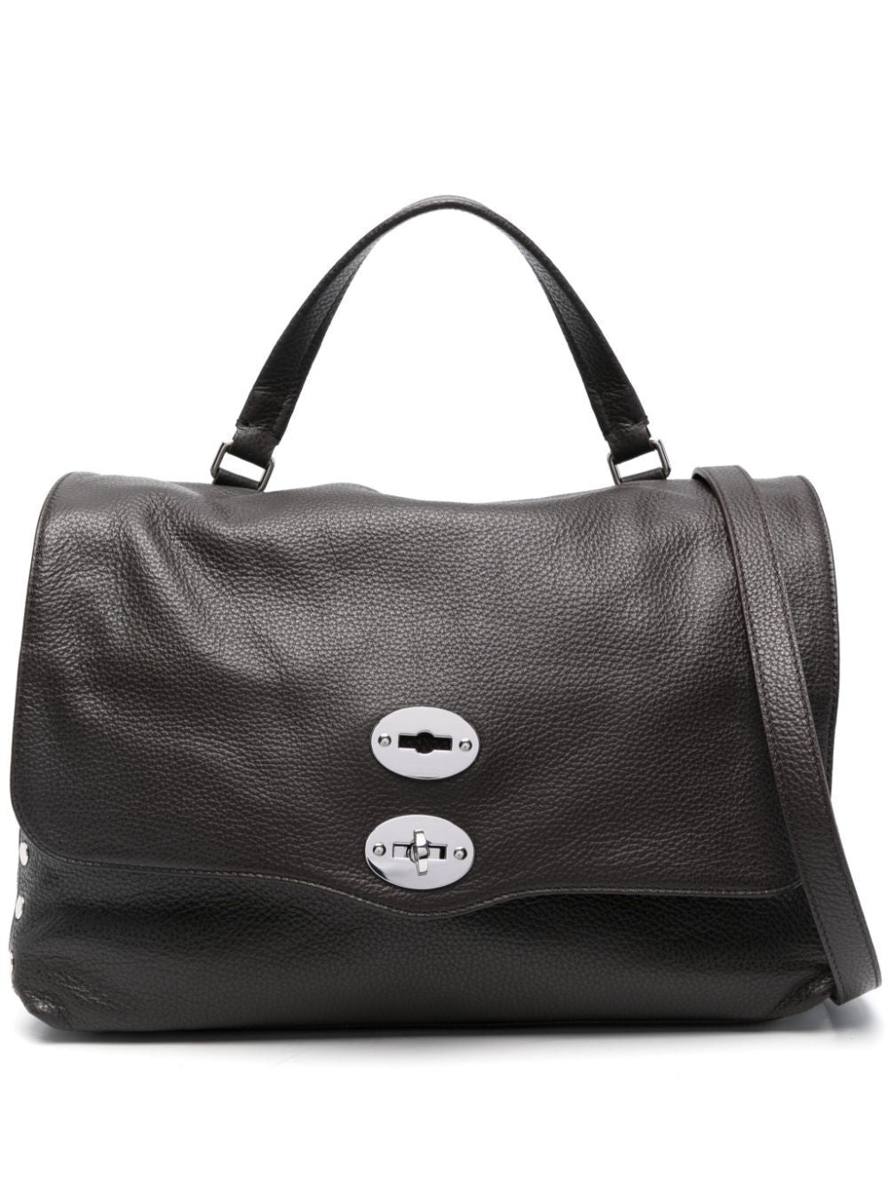 ZANELLATO Medium Postman Handbag in Hammered Leather