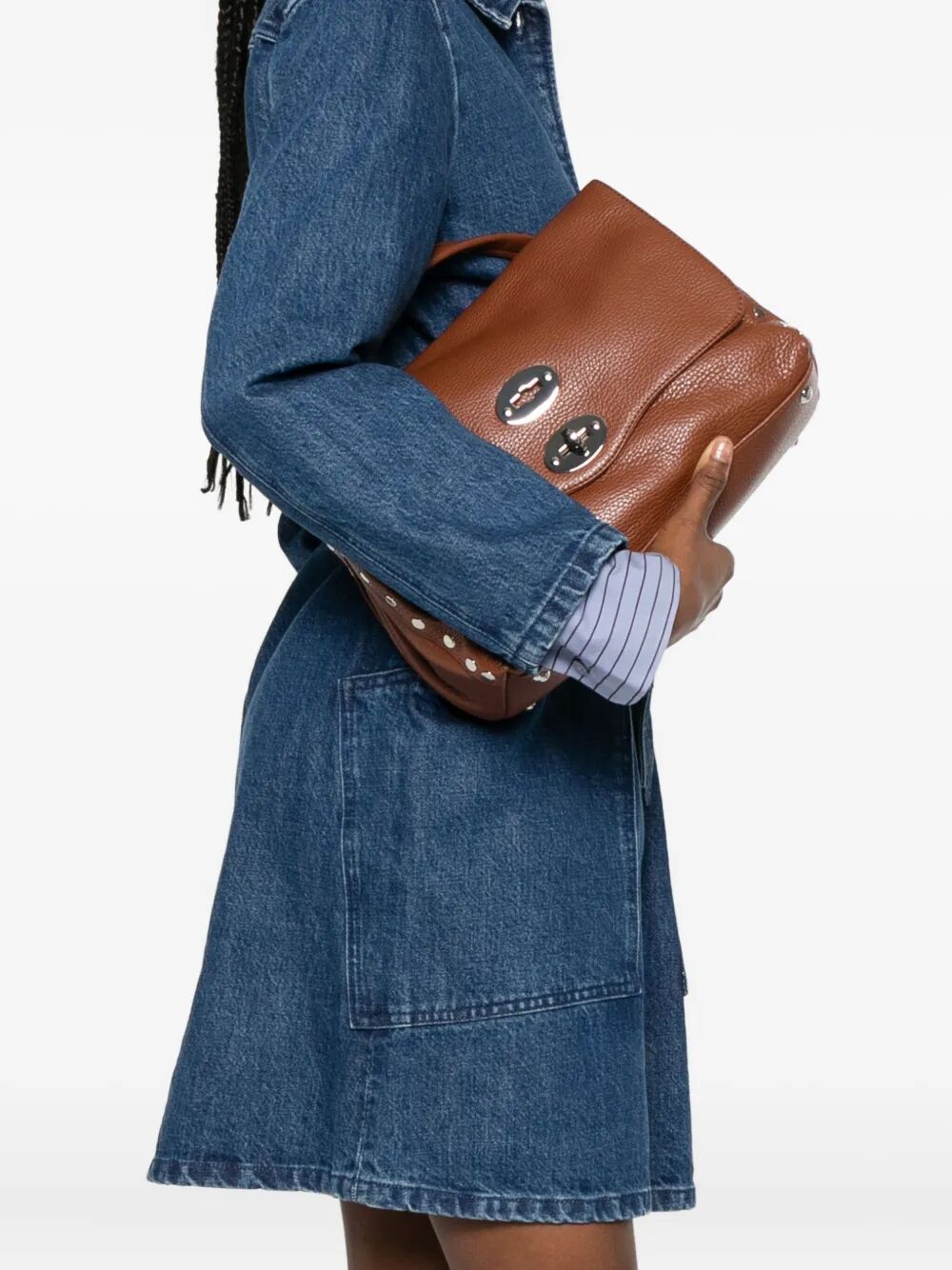 ZANELLATO Mini Tumbled Leather Small Postman Daily Handbag - FW25