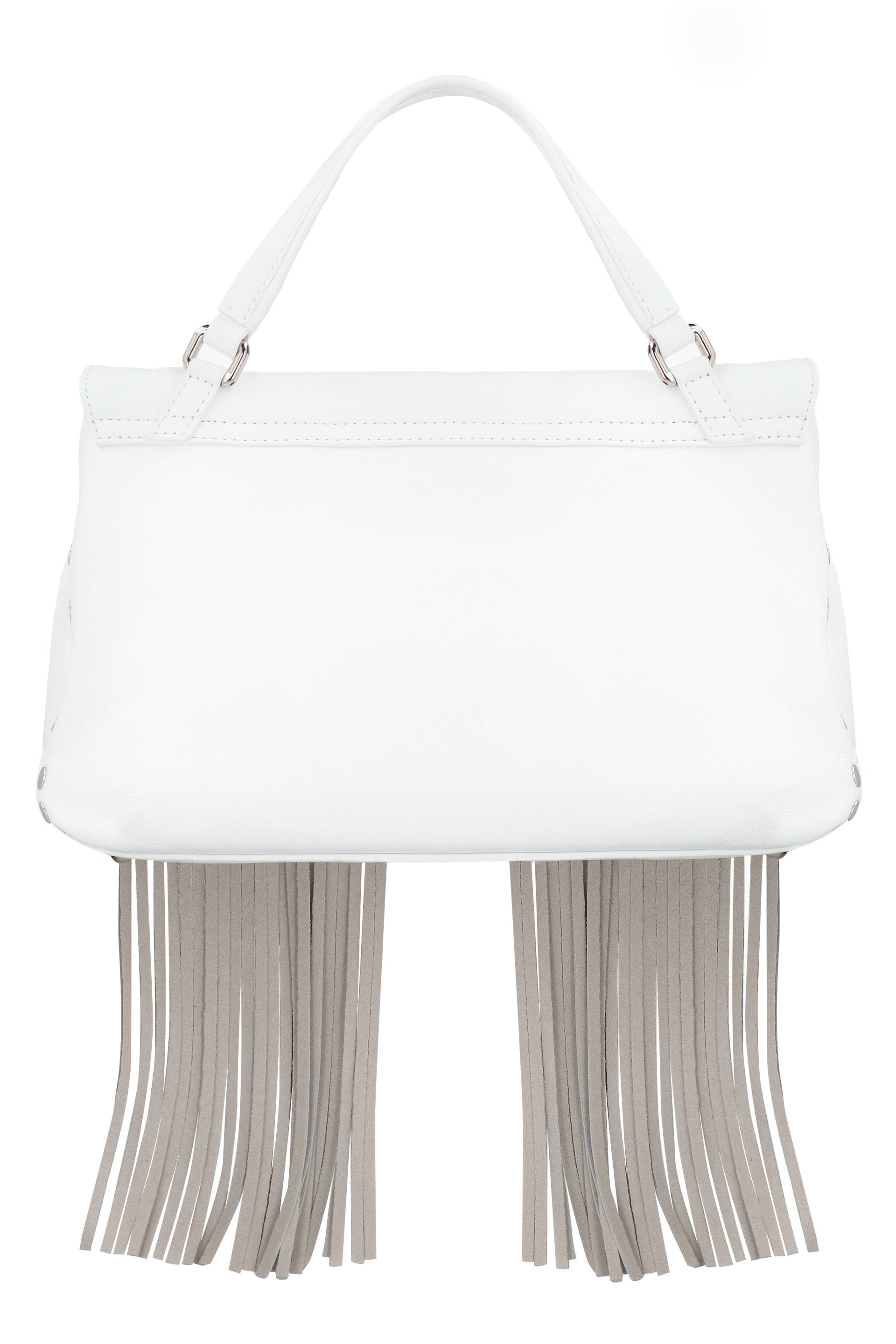 ZANELLATO Mini Leather Handbag with Decorative Fringes and Turn Lock
