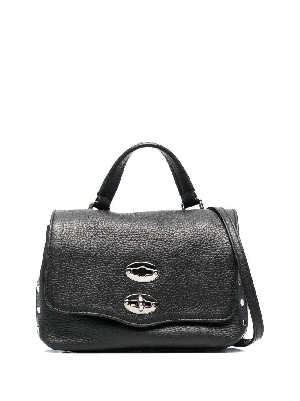 ZANELLATO Mini Leather Handbag with Foldover Top and Twist-Lock Closure