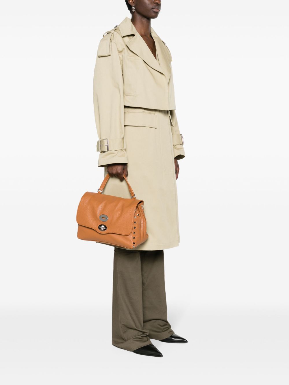 ZANELLATO Mini Studded Handbag with Foldover Top