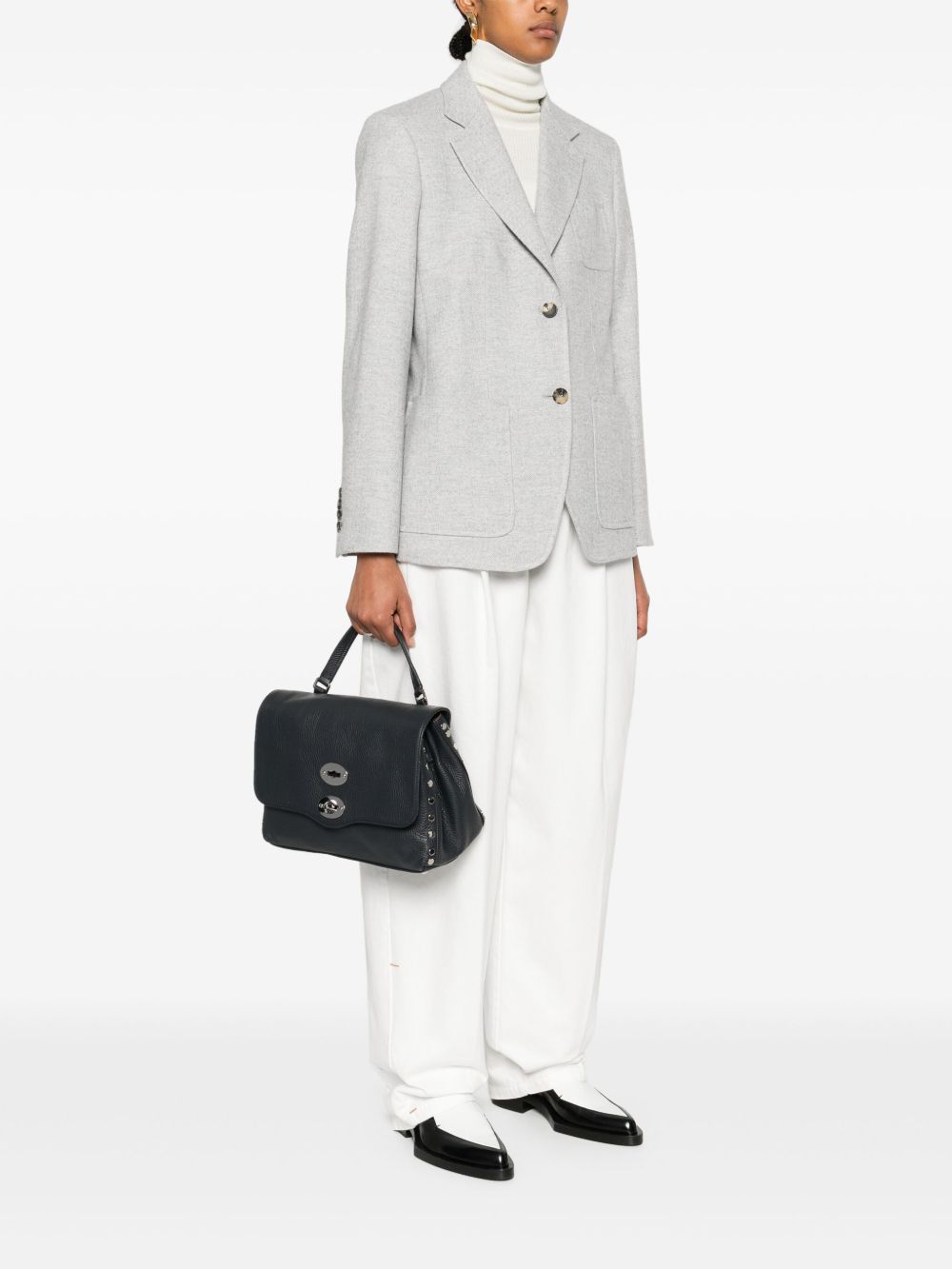 ZANELLATO Mini Pebbled Texture Foldover Handbag