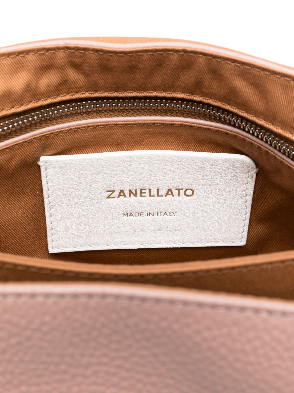 ZANELLATO Mini Leather Handbag with Flap Closure and Metallic Studs