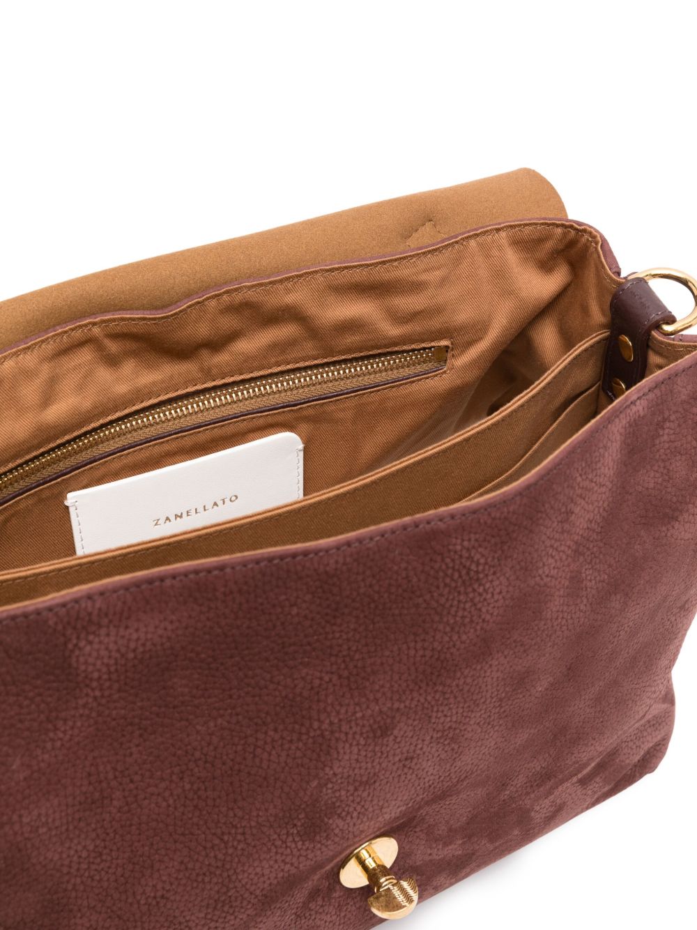 ZANELLATO Medium Suede Leather Handbag with Stud Embellishments