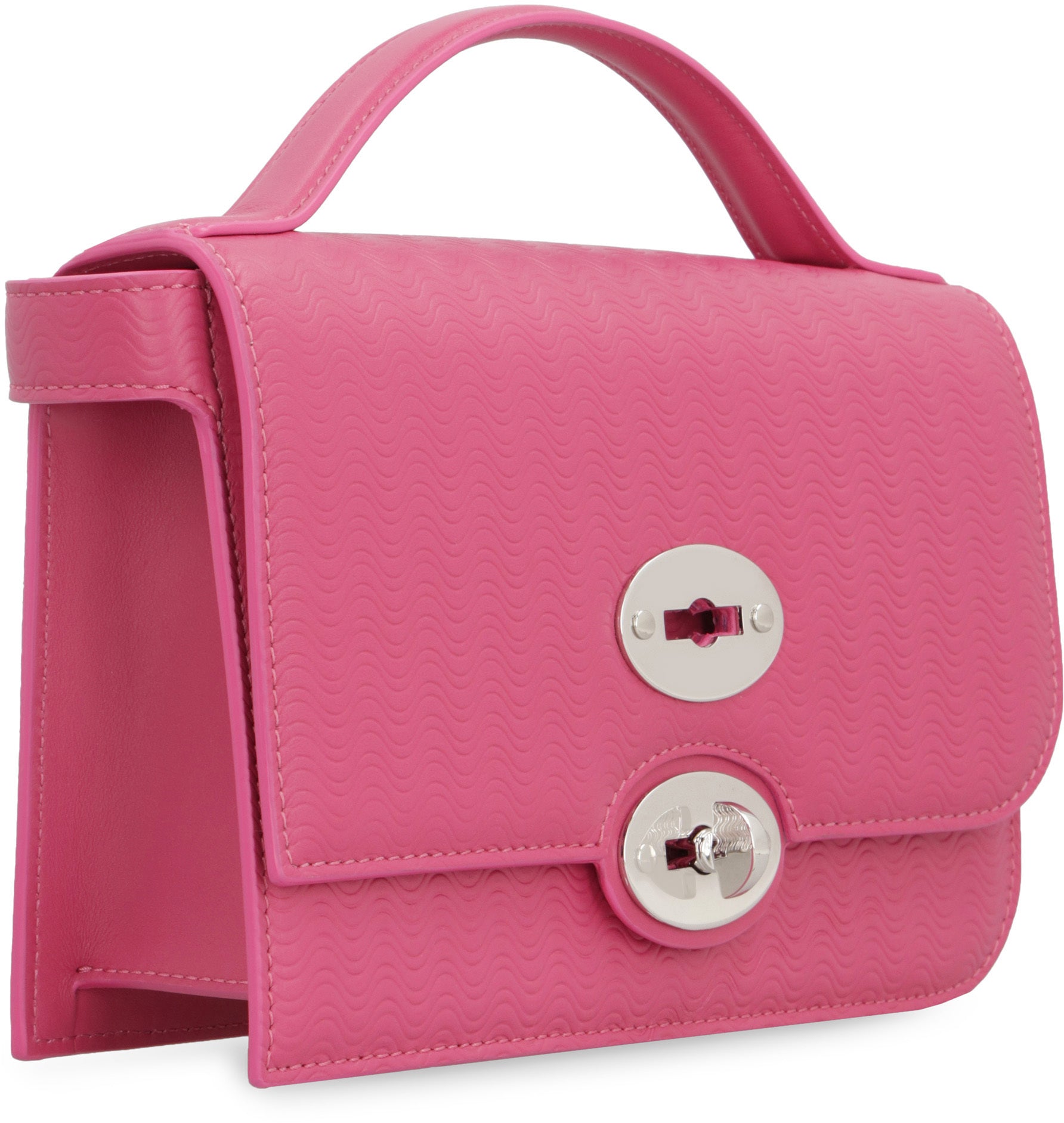 ZANELLATO Mini Leather Handbag with Turn Lock Closure