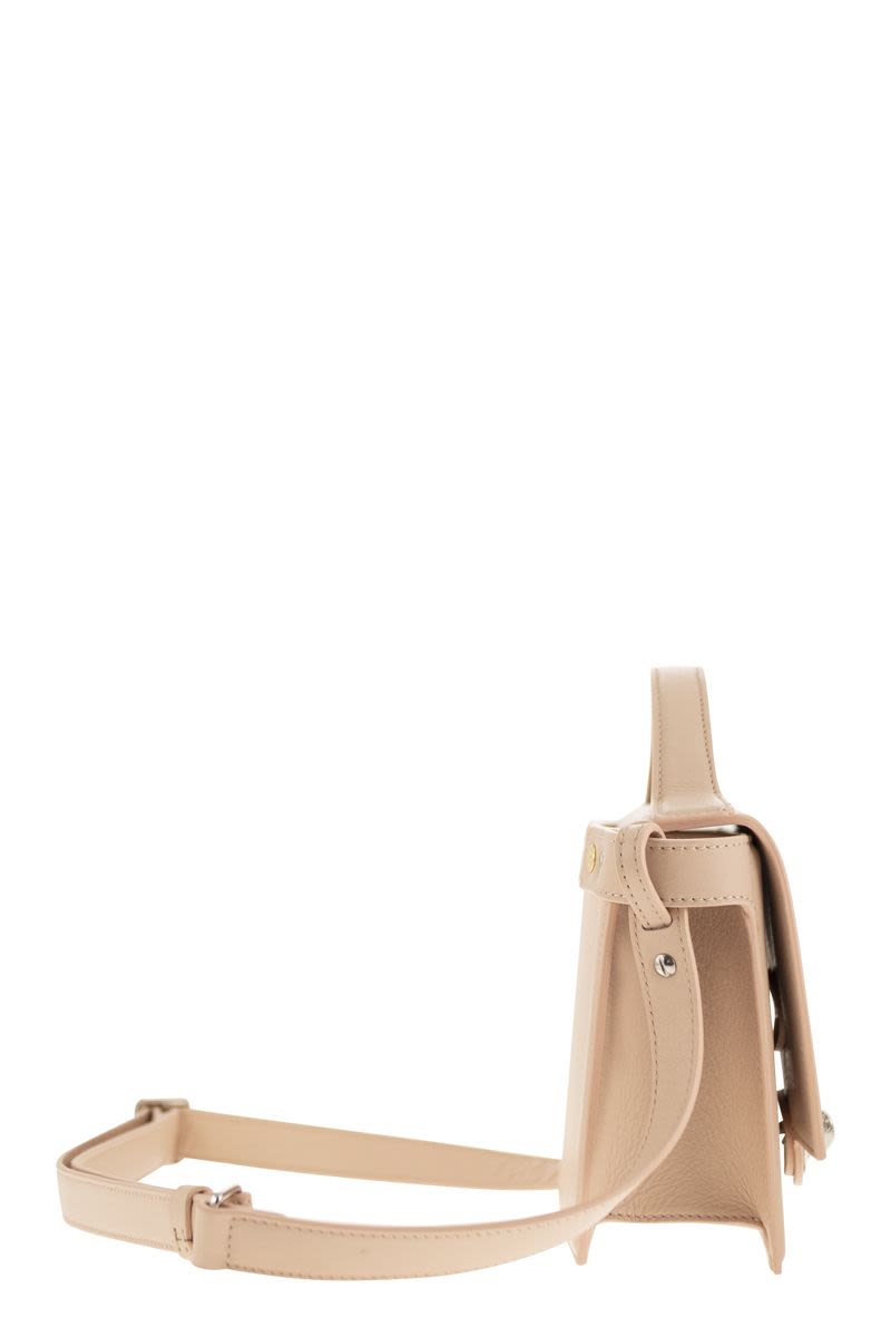 ZANELLATO Minimalist Square Handbag with Detachable Shoulder Strap - 22 x 15.5 x 7 cm