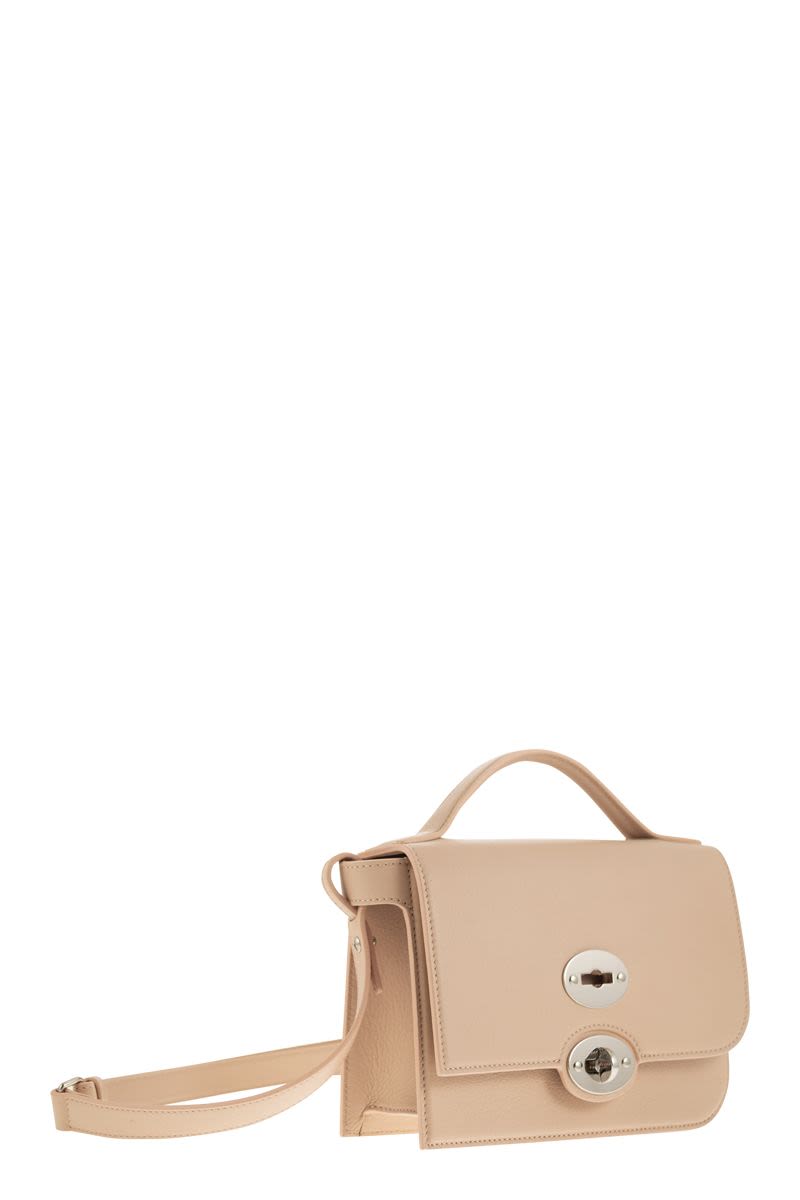 ZANELLATO Minimalist Square Handbag with Detachable Shoulder Strap - 22 x 15.5 x 7 cm