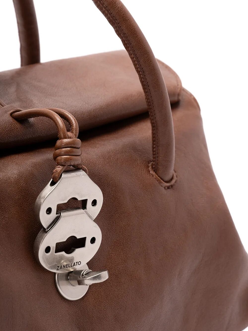 ZANELLATO Mini Dotta Handbag in Hammered Leather