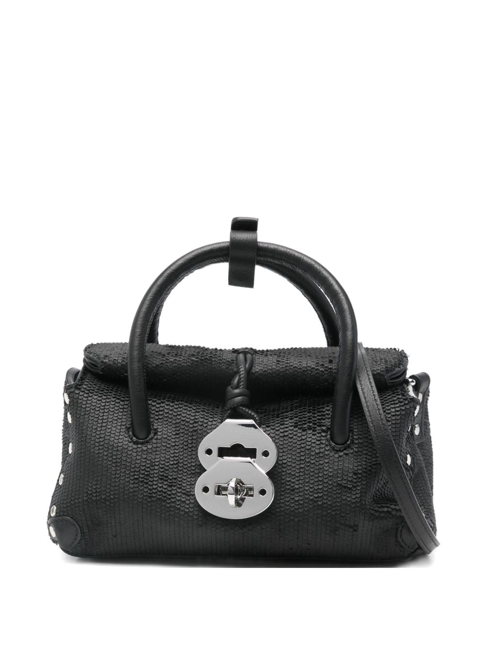 ZANELLATO Mini Leather Handbag with Rolled Top Handles