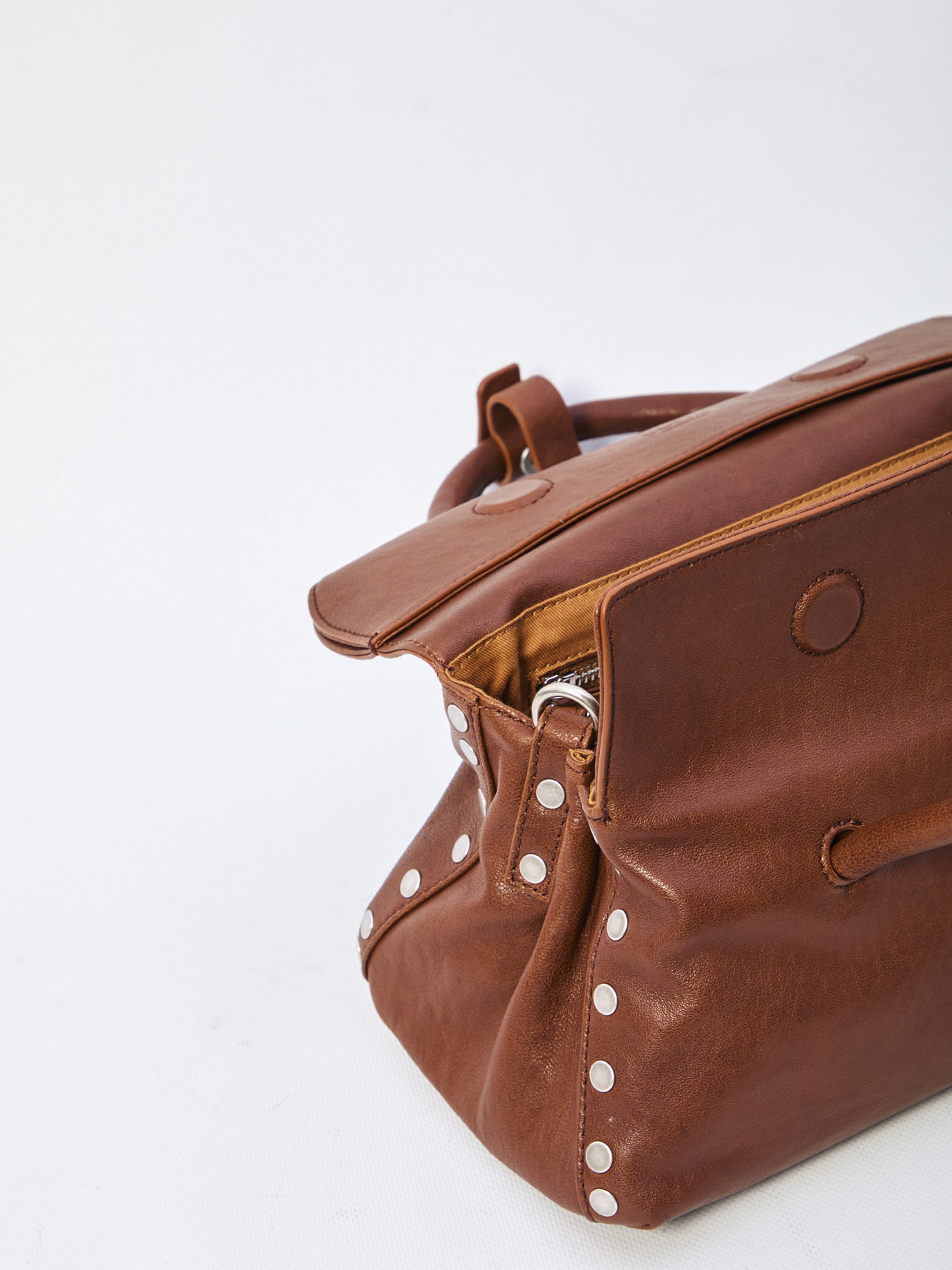 ZANELLATO Mini Handbag with Top Handles and Adjustable Strap - 33 x 16 x 15 cm