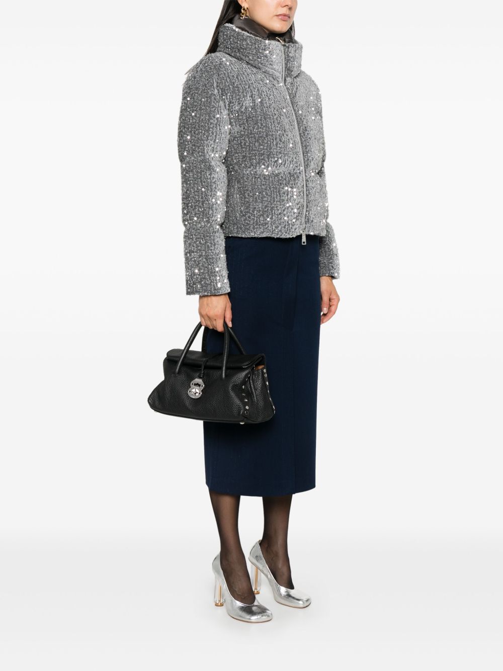 ZANELLATO Mini Leather Handbag with Foldover Top