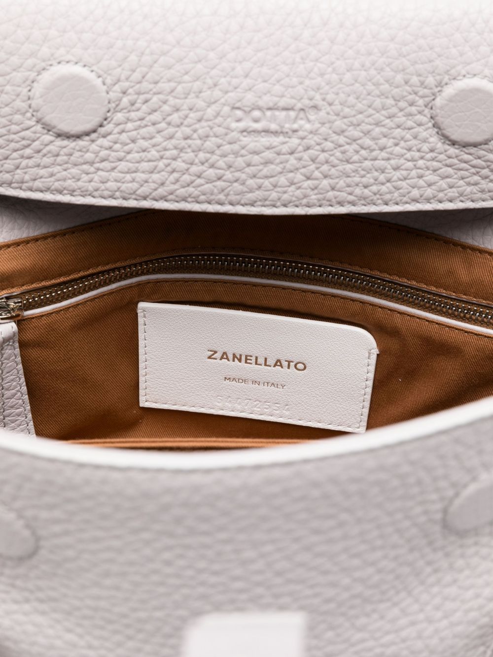 ZANELLATO Mini Pebbled Leather Handbag with Studded Detailing