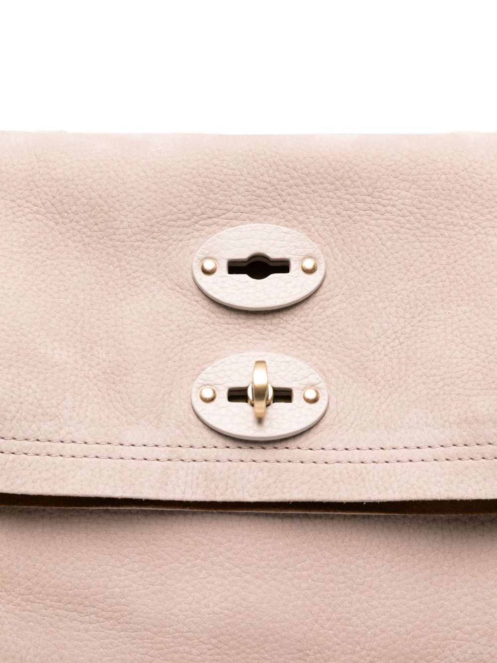 ZANELLATO Mini Suede Leather Handbag with Foldover Top and Stud Details