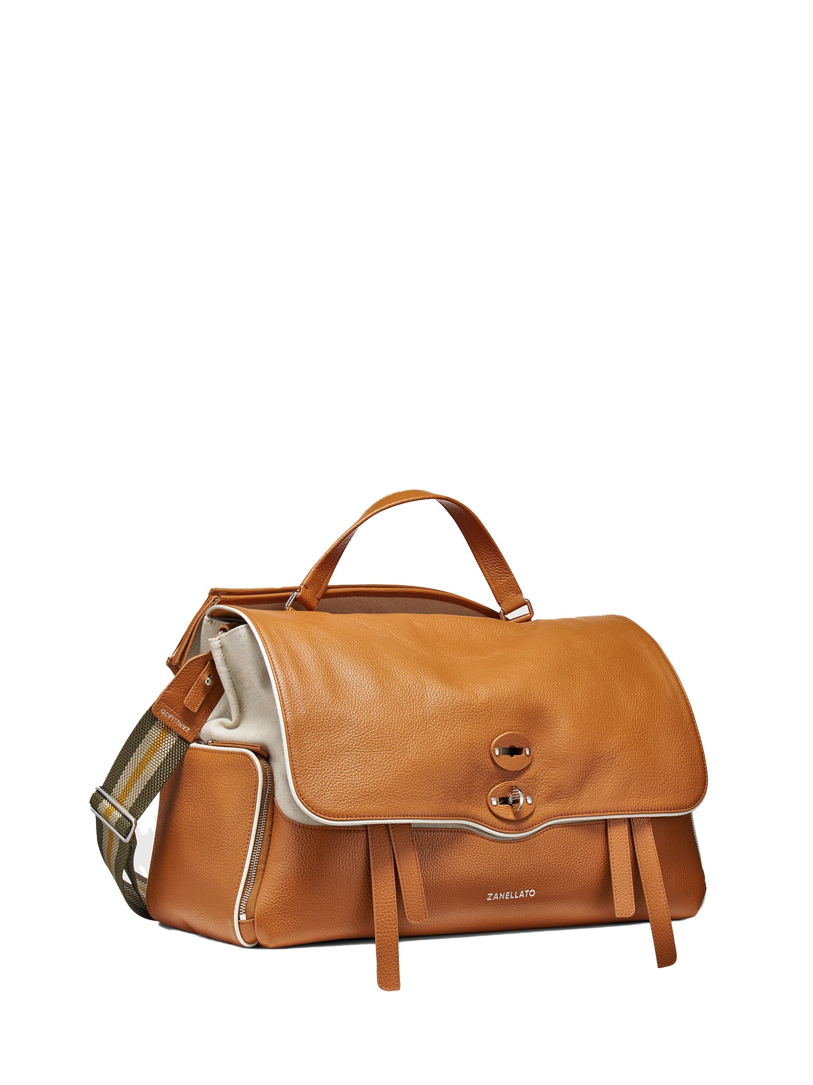 ZANELLATO Racquet Club XL Leather Messenger Handbag with Shoulder Strap