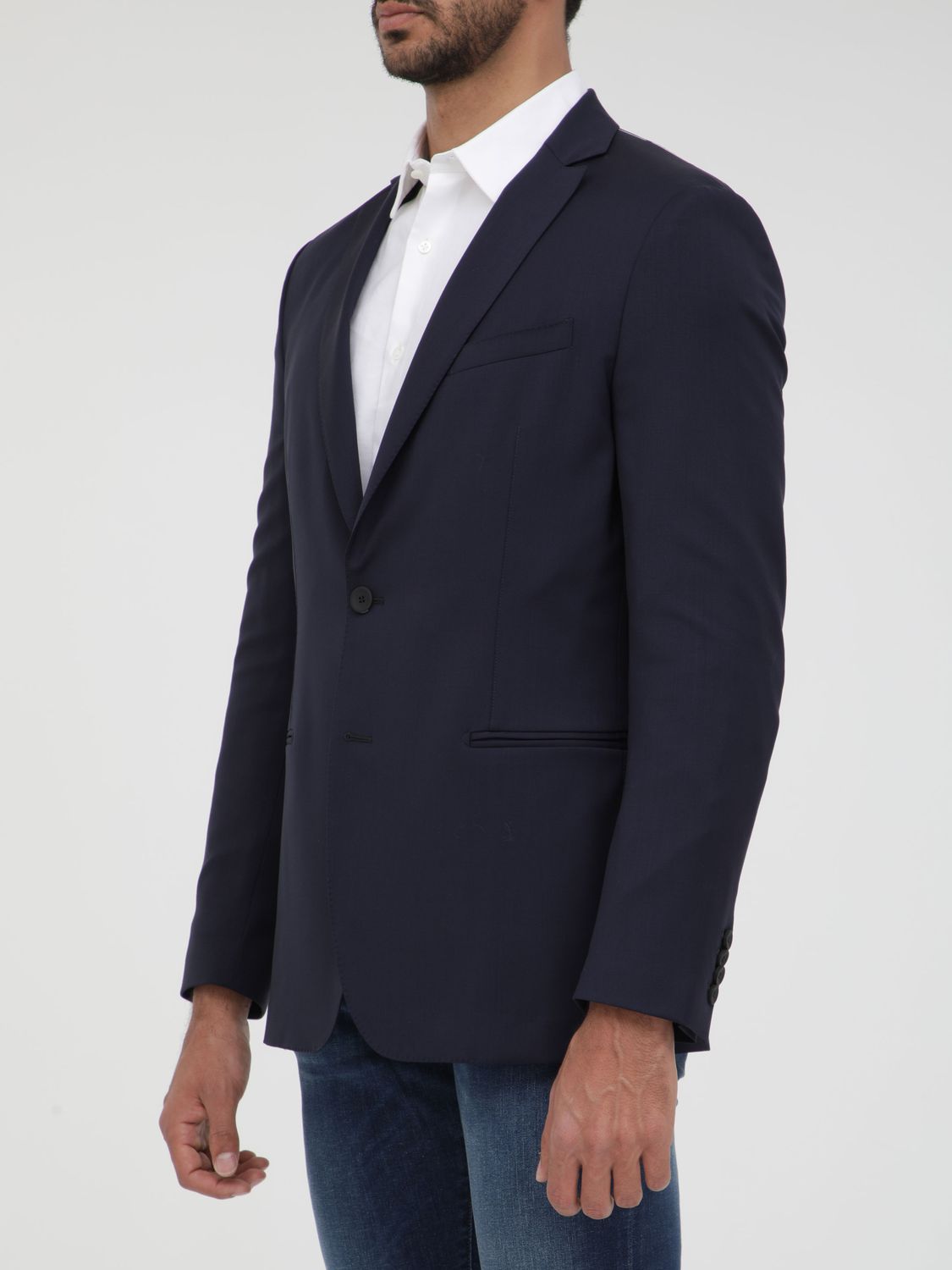 TONELLO Men's Wool Jacket with Single-Breasted Closure - Size 52