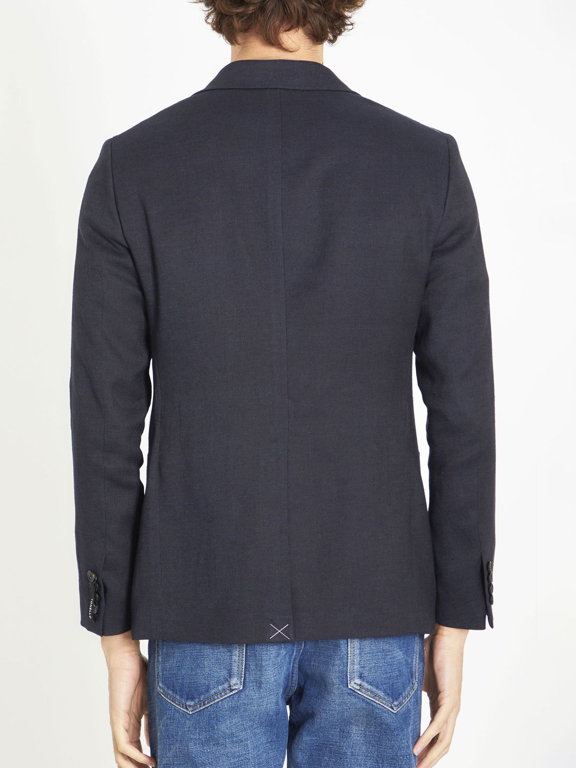 TONELLO Men's Single-Breasted Linen and Viscose Jacket - Size 50