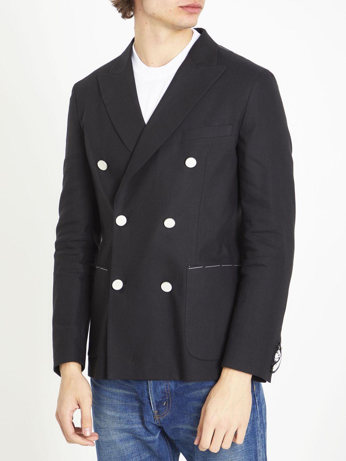 TONELLO Double-Breasted Stretch Jacket in Size IT 50