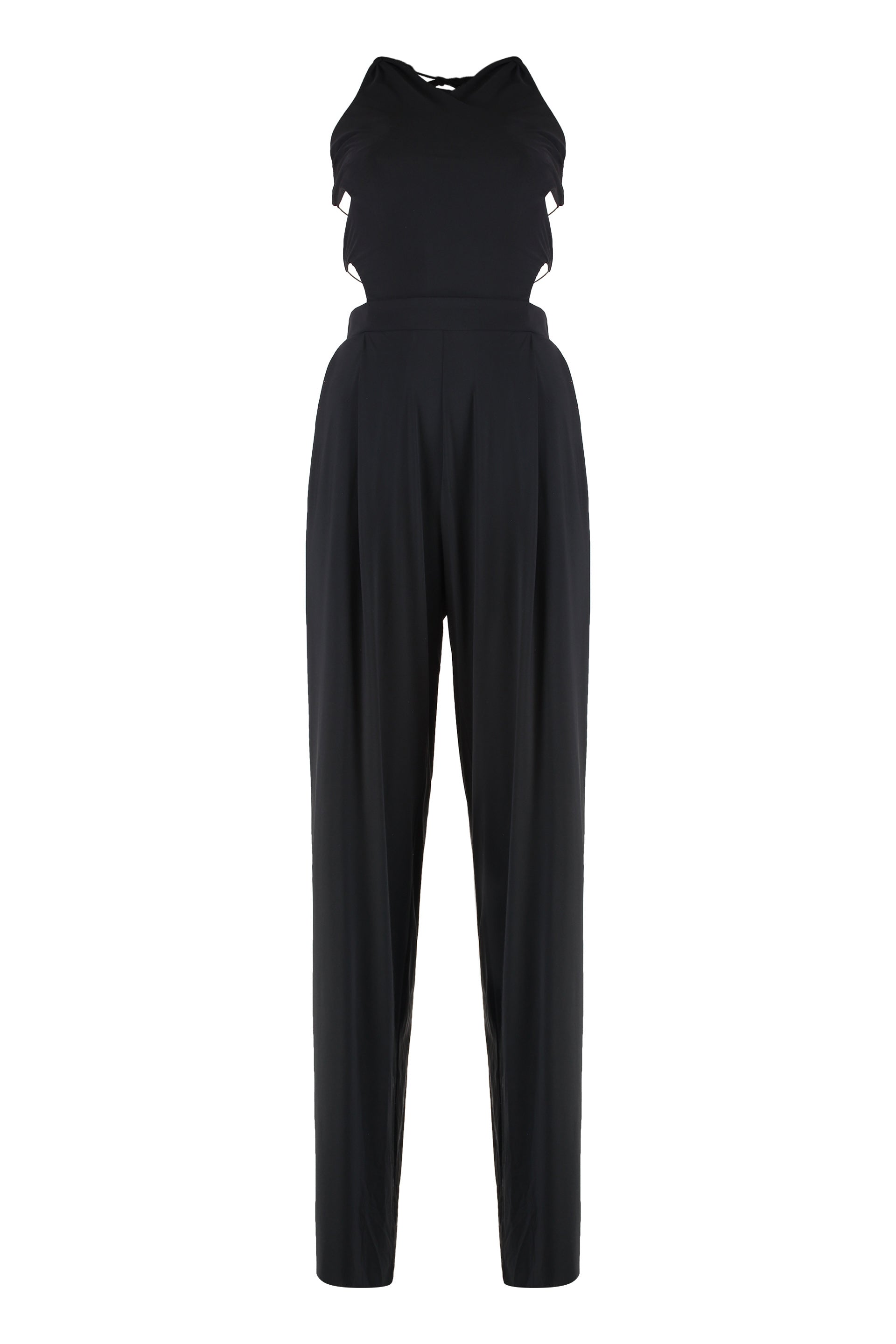 AMAZUIN Elasticized Wide-Leg Jumpsuit with Open Back