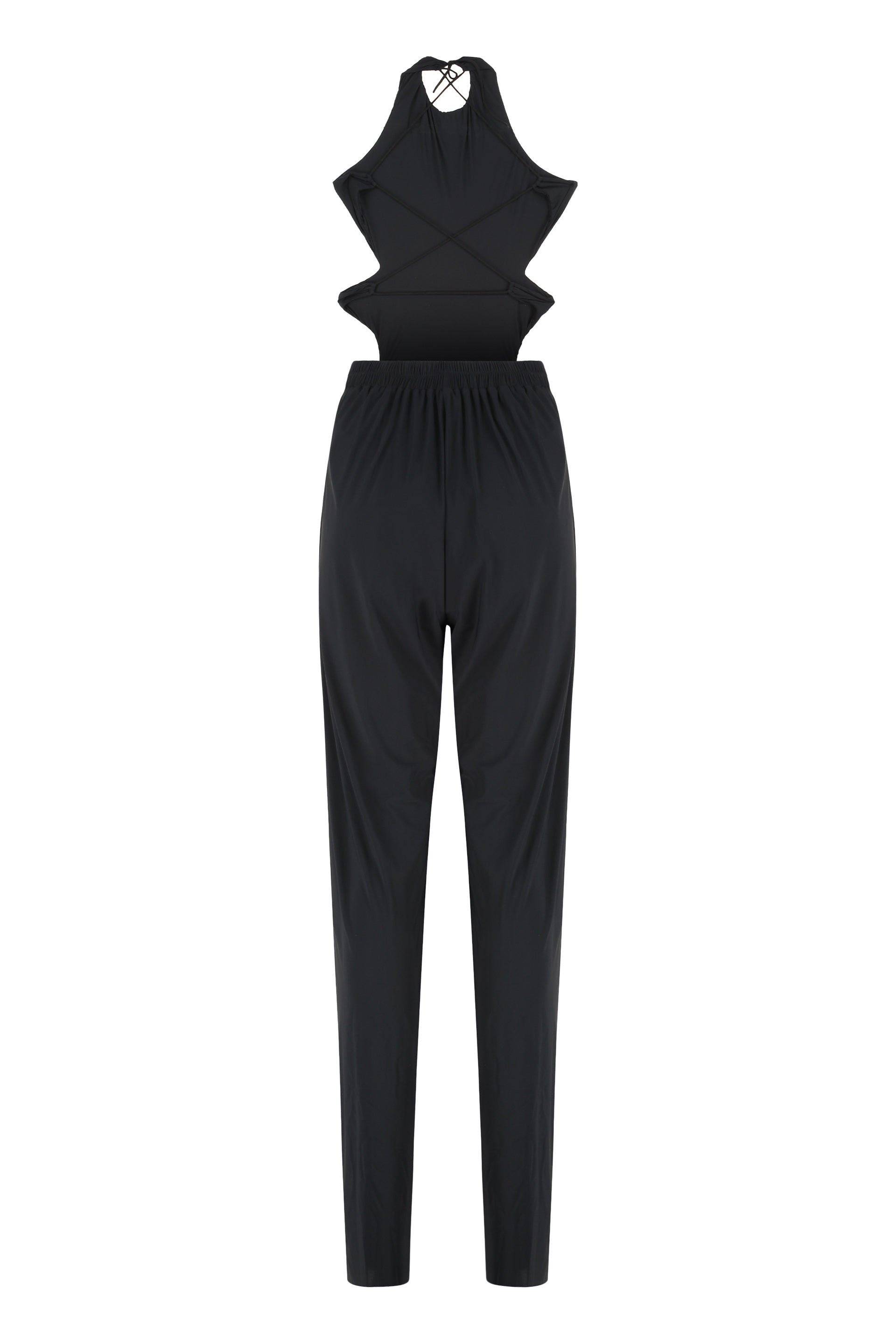 AMAZUIN Elasticized Wide-Leg Jumpsuit with Open Back