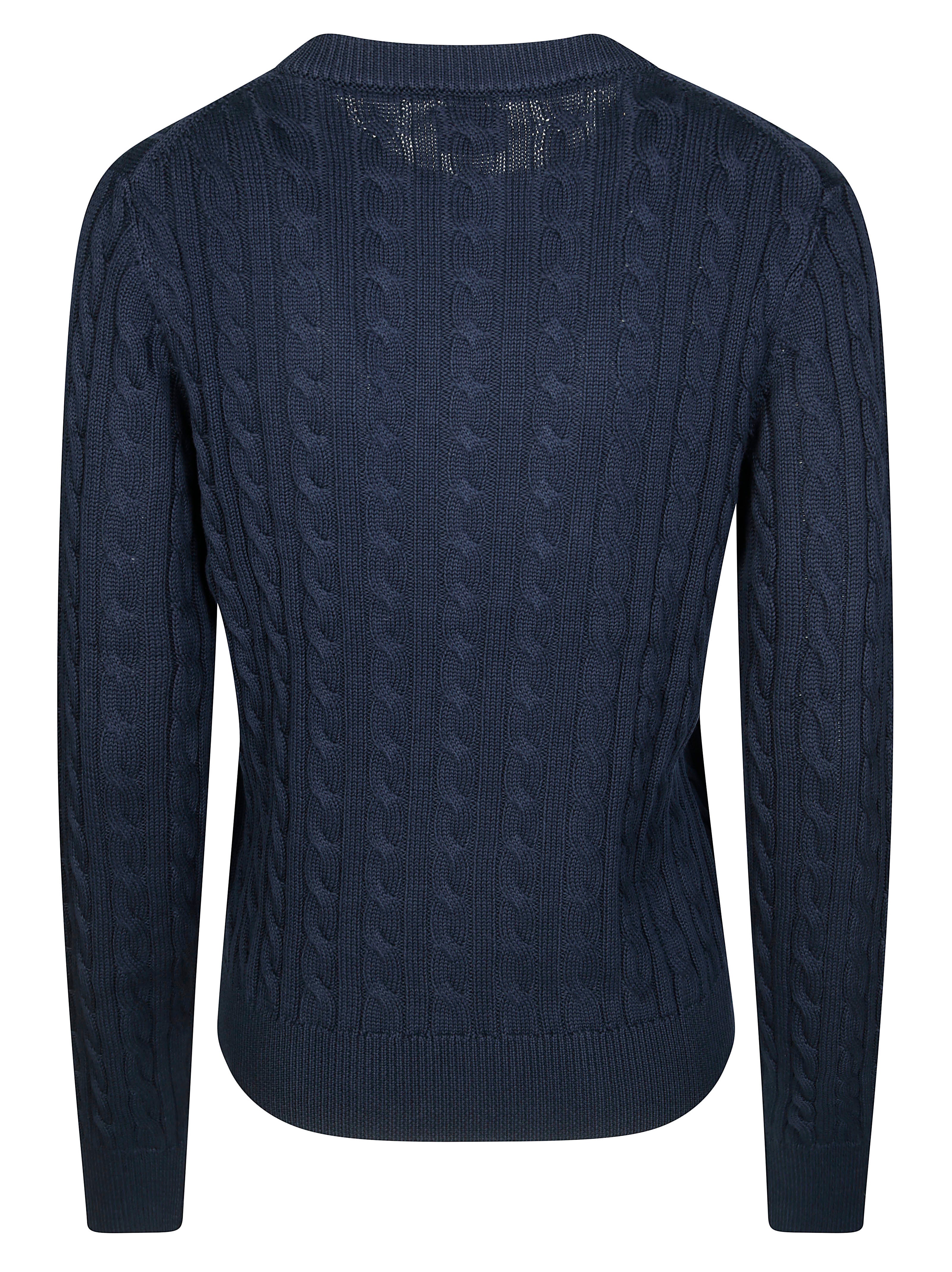 SUN 68 Men's Cable Knit Crewneck Sweater