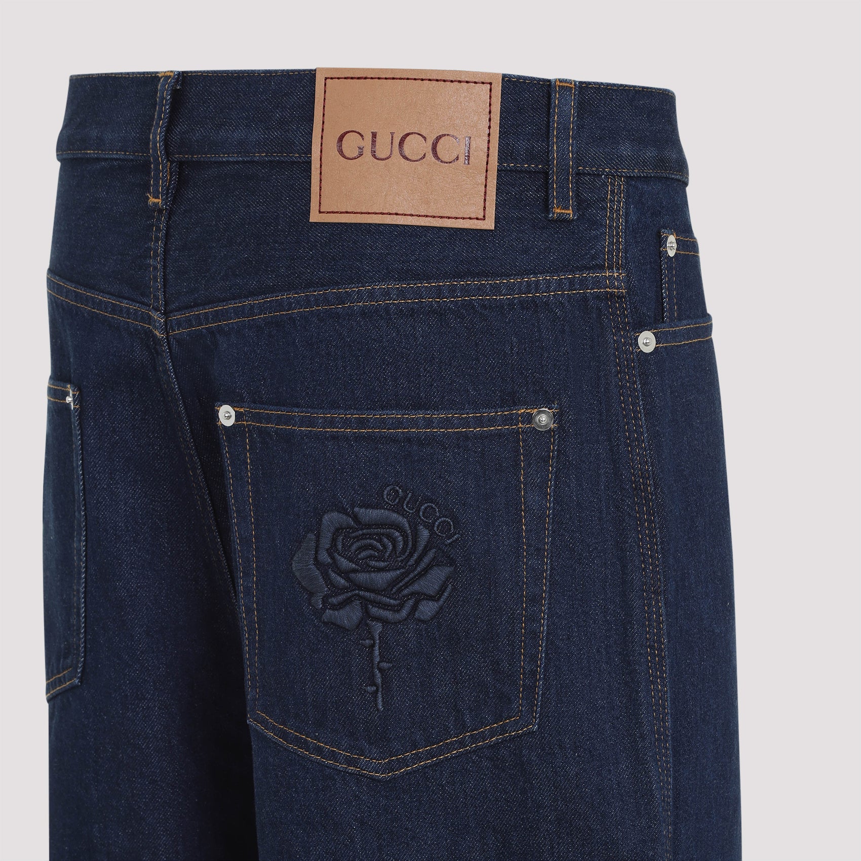 GUCCI Embroidered Denim Jeans for Men