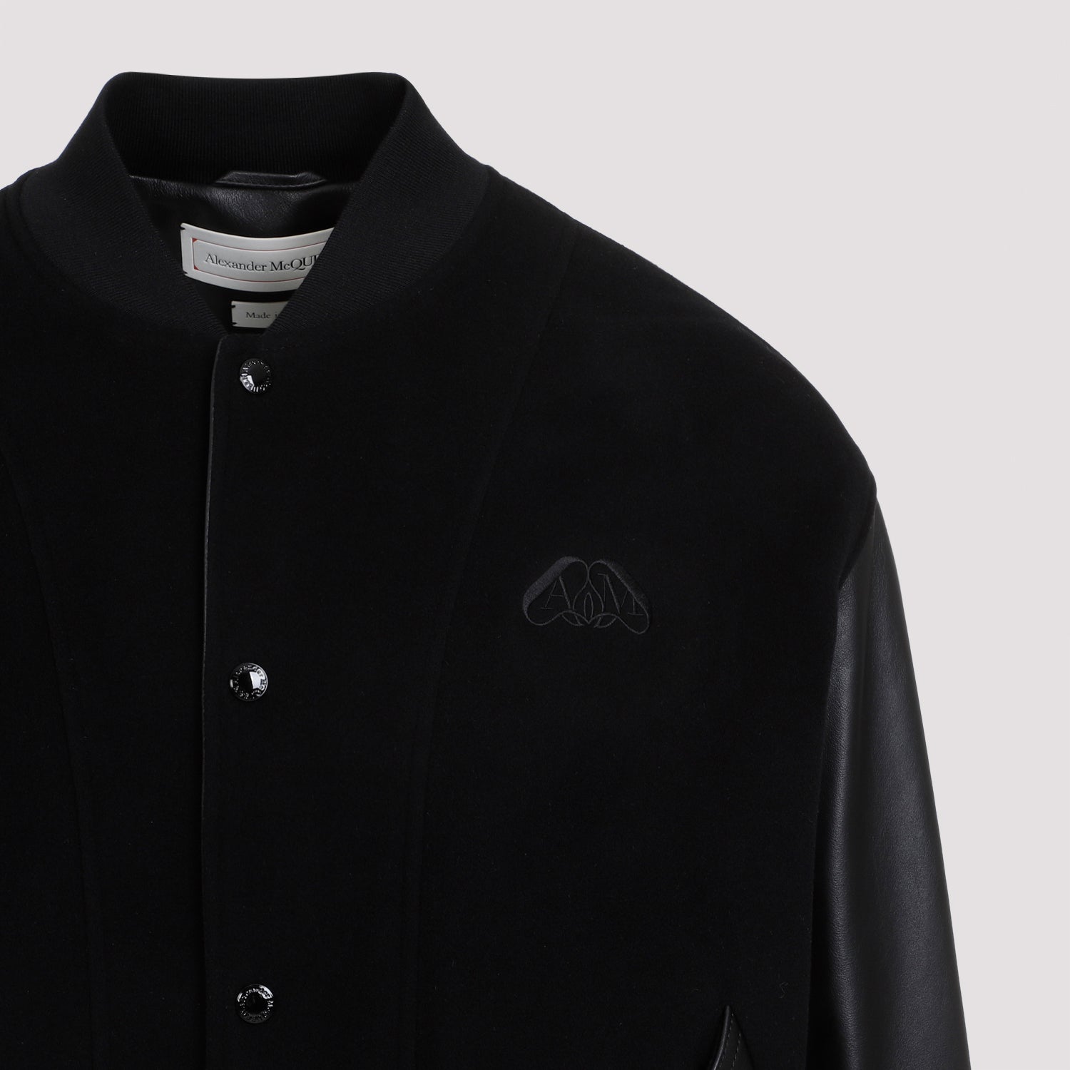 ALEXANDER MCQUEEN Men's 100% Leather Bomber Jacket