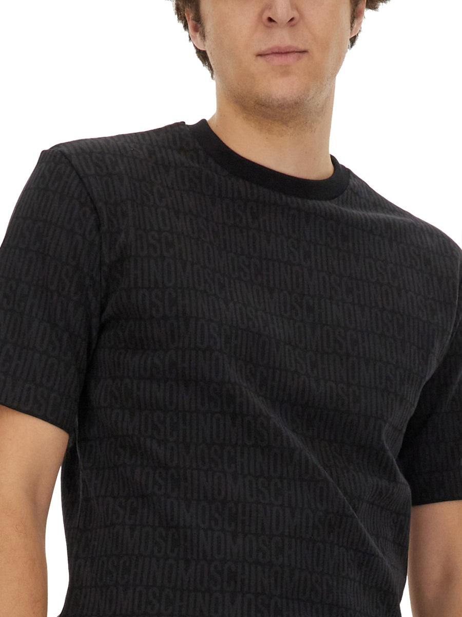 MOSCHINO COUTURE All-Over Logo T-Shirt - Size L