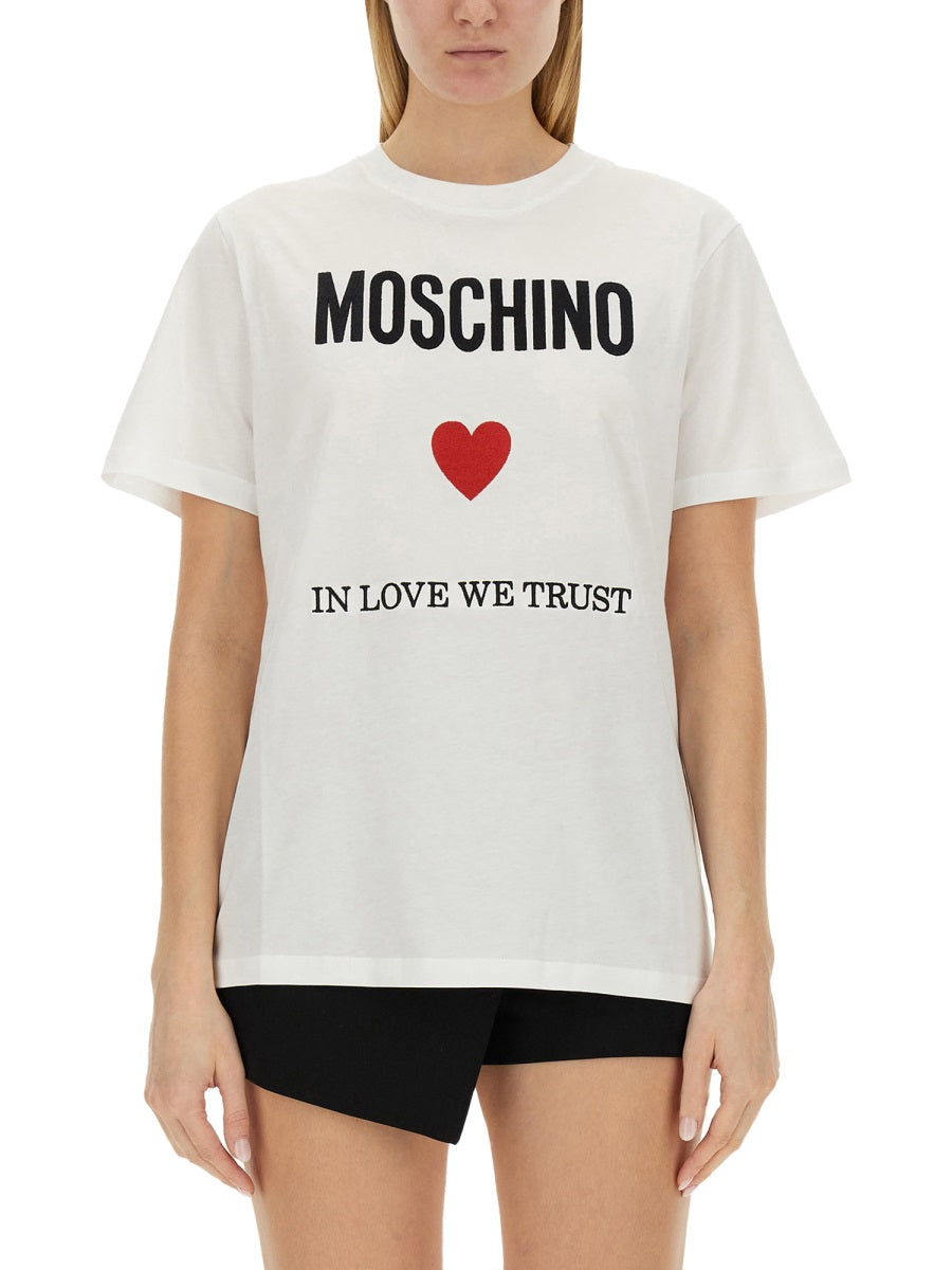 MOSCHINO COUTURE Regular Fit Logo T-Shirt for Women - Size 40 IT