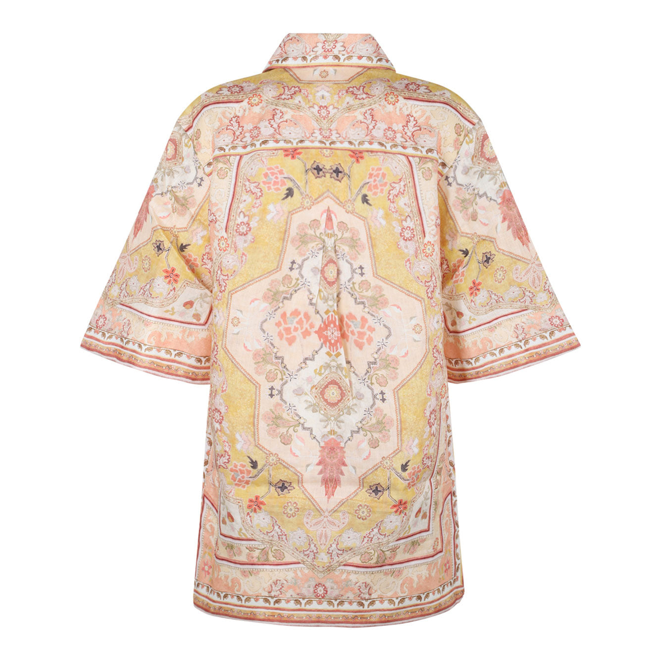 ZIMMERMANN Mustard Multi Mini Linen Dress