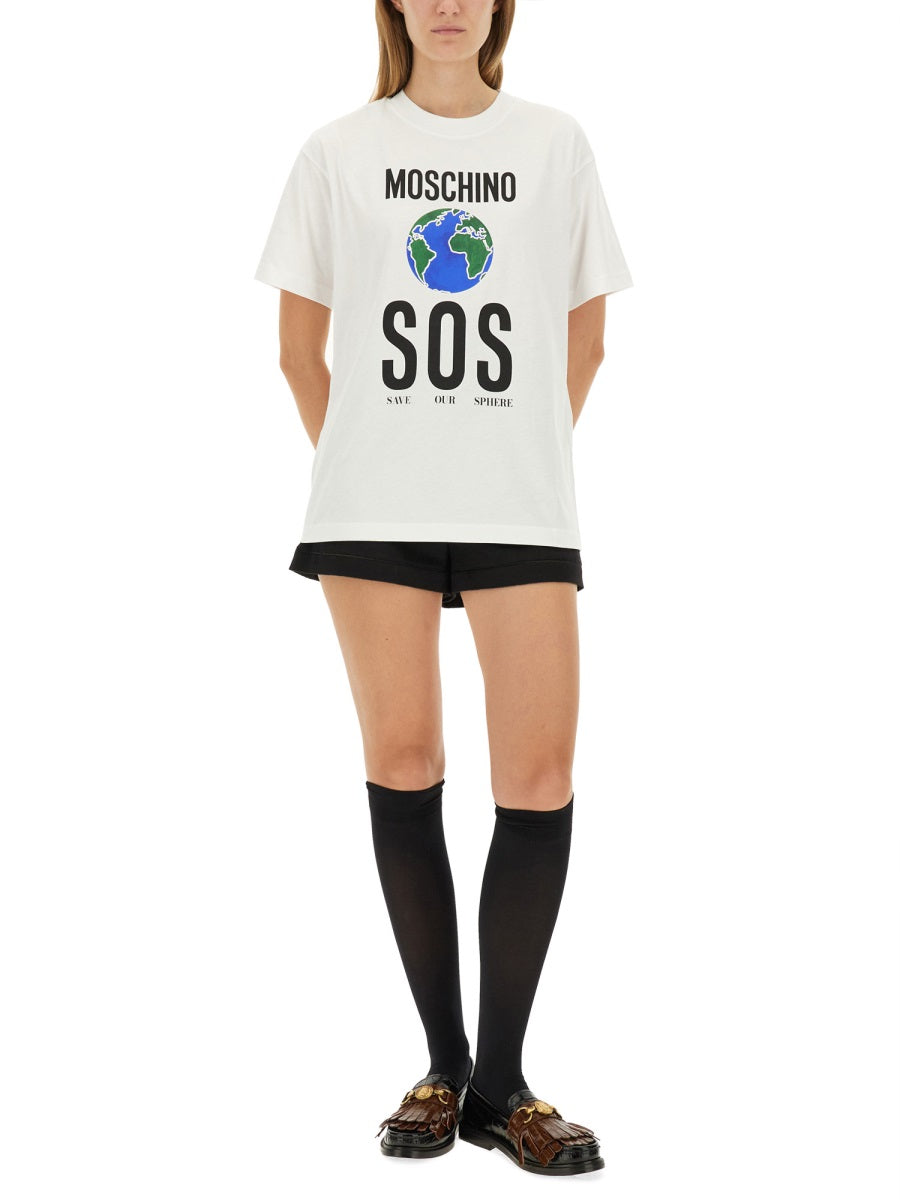 MOSCHINO Classic T-Shirt with Eye-Catching Print - Size S