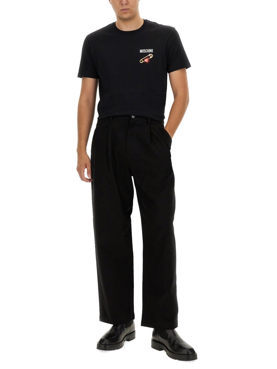 MOSCHINO COUTURE Regular Fit Logo Patch T-Shirt