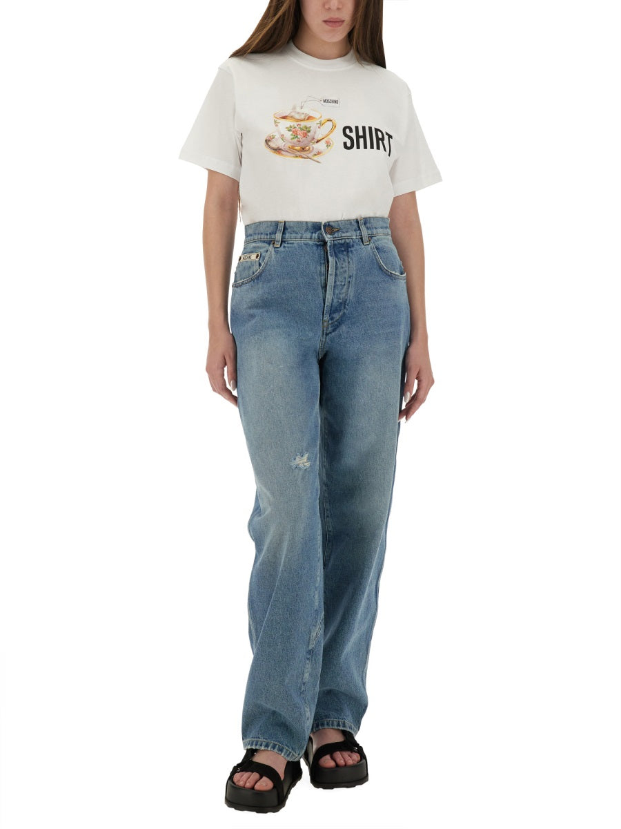 MOSCHINO COUTURE Crew-Neck Cotton T-Shirt