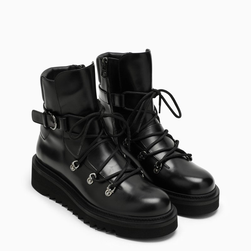 Ferragamo Elegant Leather Lace-Up Ankle Boot for Women