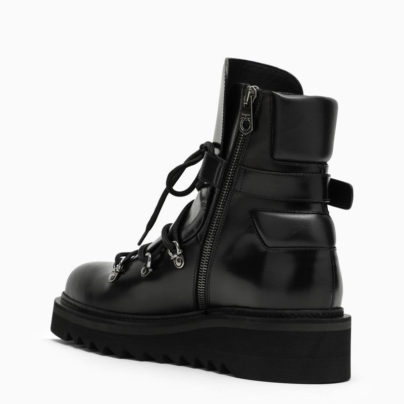 Ferragamo Elegant Leather Lace-Up Ankle Boot for Women