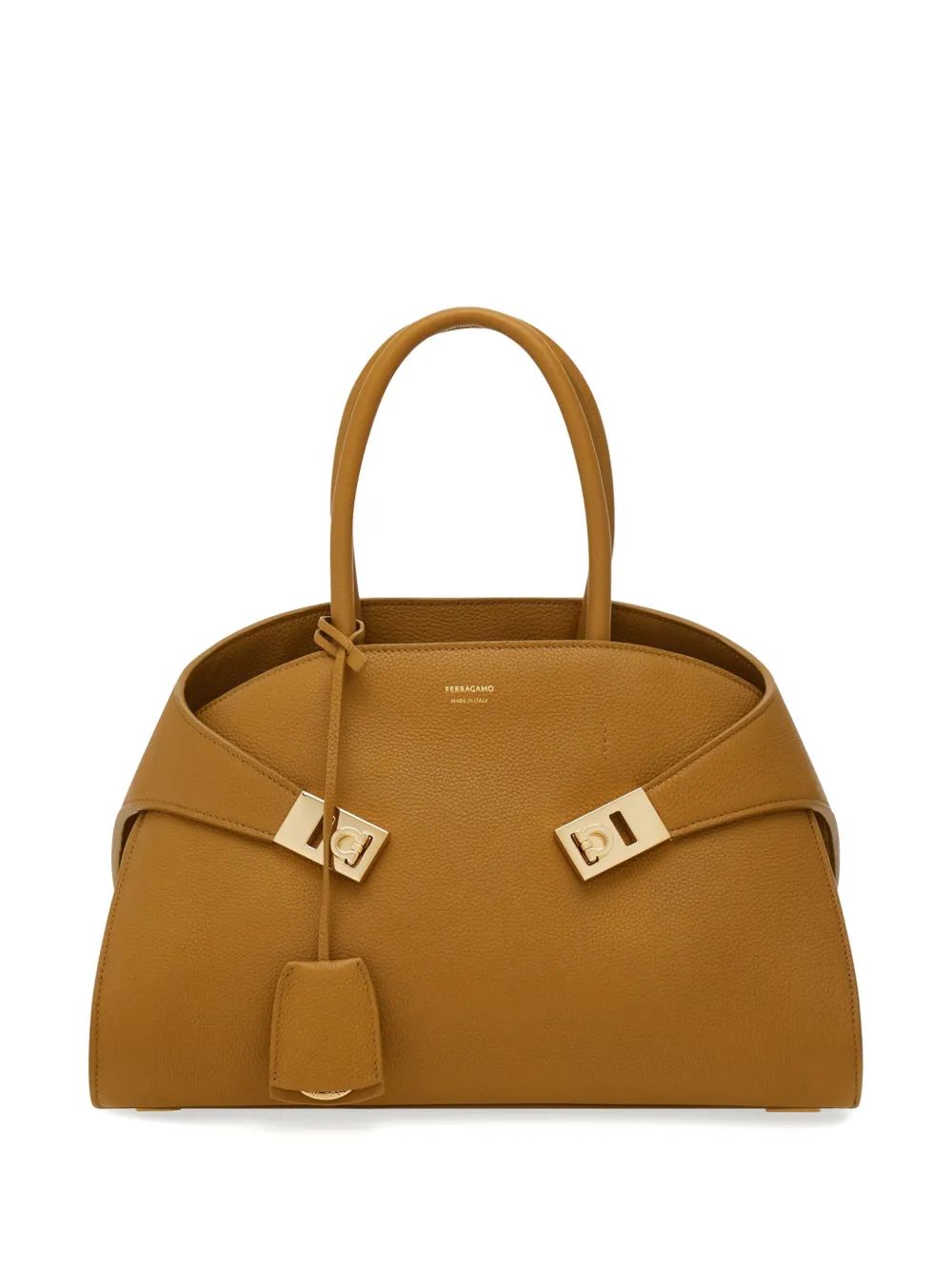 Ferragamo Top Handle Handbag with Gold Detail