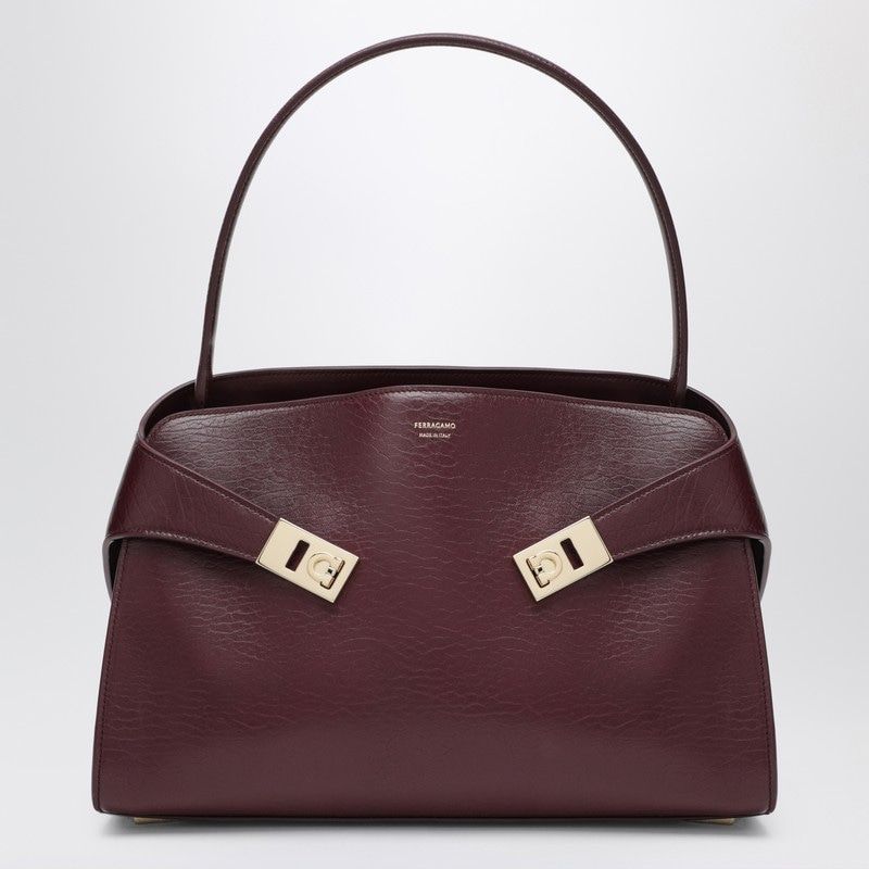 Ferragamo Medium Shoulder Handbag with Gancini Hook Buckles