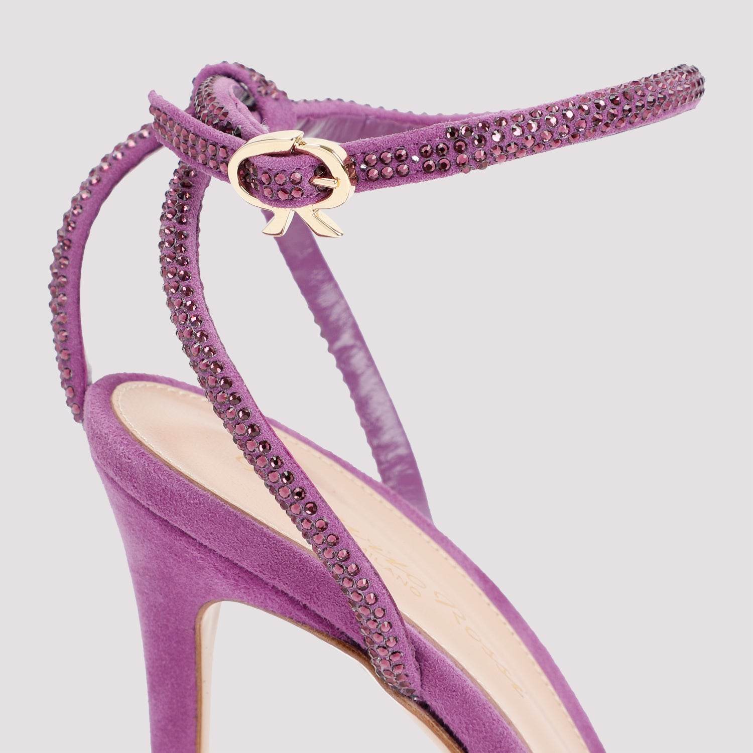 GIANVITO ROSSI Elegant Mini Sandals with Strass Accents and High Heel