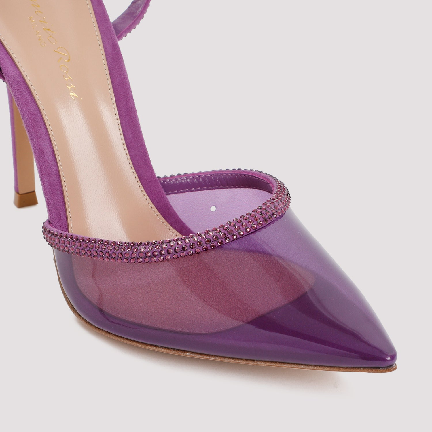 GIANVITO ROSSI Elegant Mini Sandals with Strass Accents and High Heel