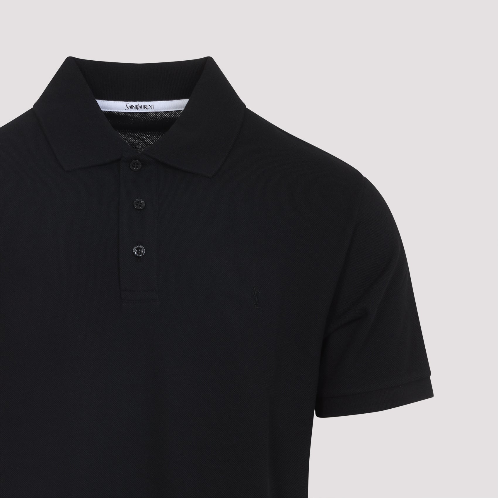 SAINT LAURENT Men's Essential Cotton Polo Shirt
