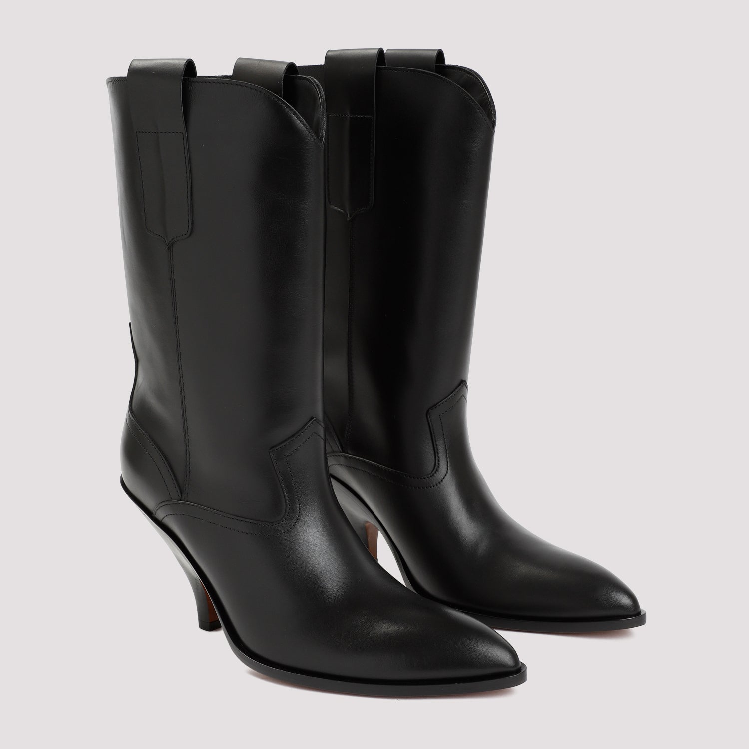 BALLY Lavyn Leather Boots with 9.5cm Heel Height