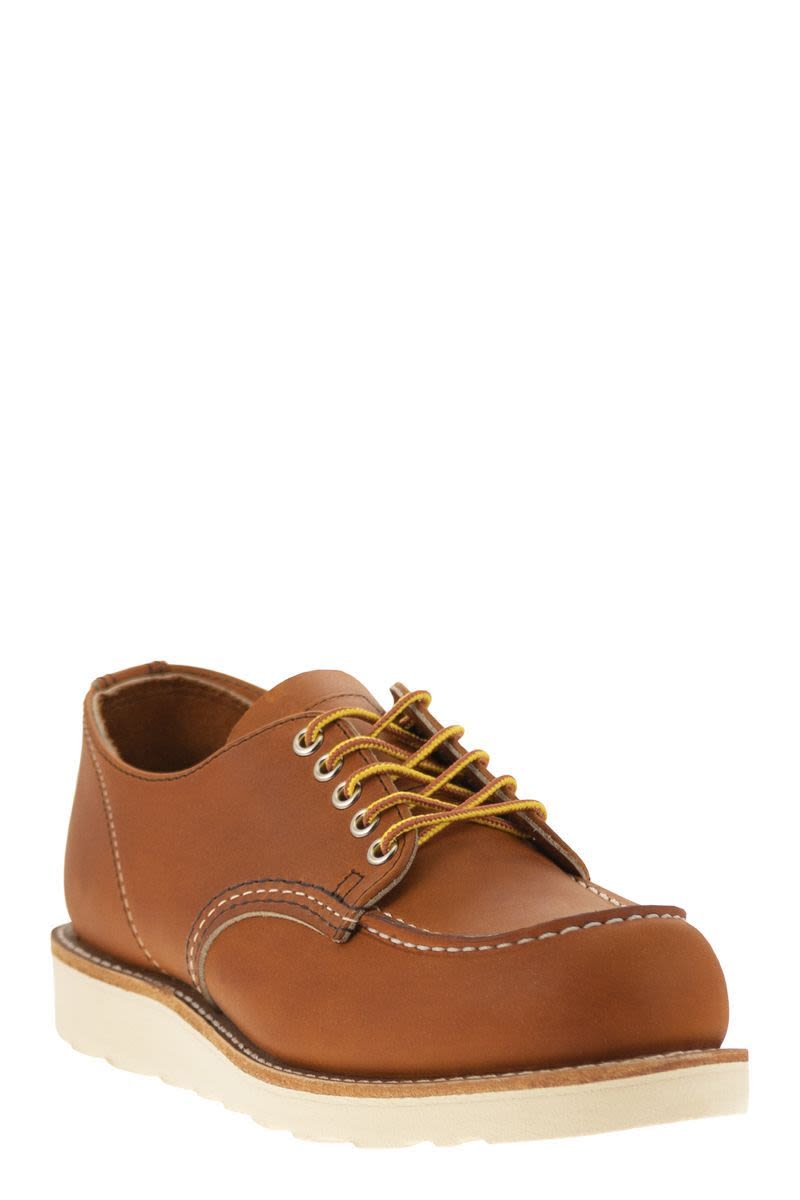 RED WING Leather Lace-Up Shoe - Moc Toe Design, 3.5 cm Sole Height