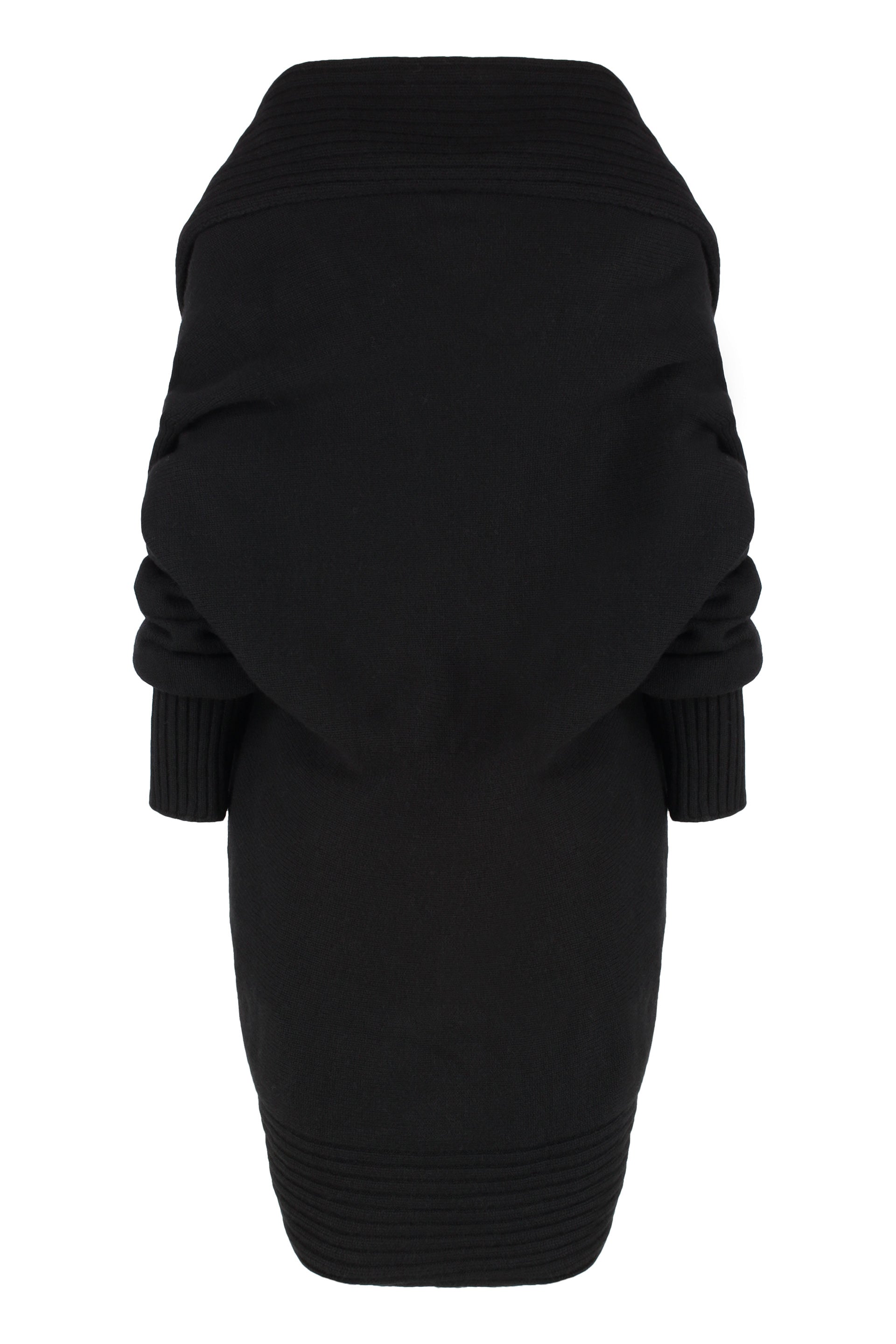 ALBERTA FERRETI Wool and Cashmere Blend Cardigan with Scarf Collar